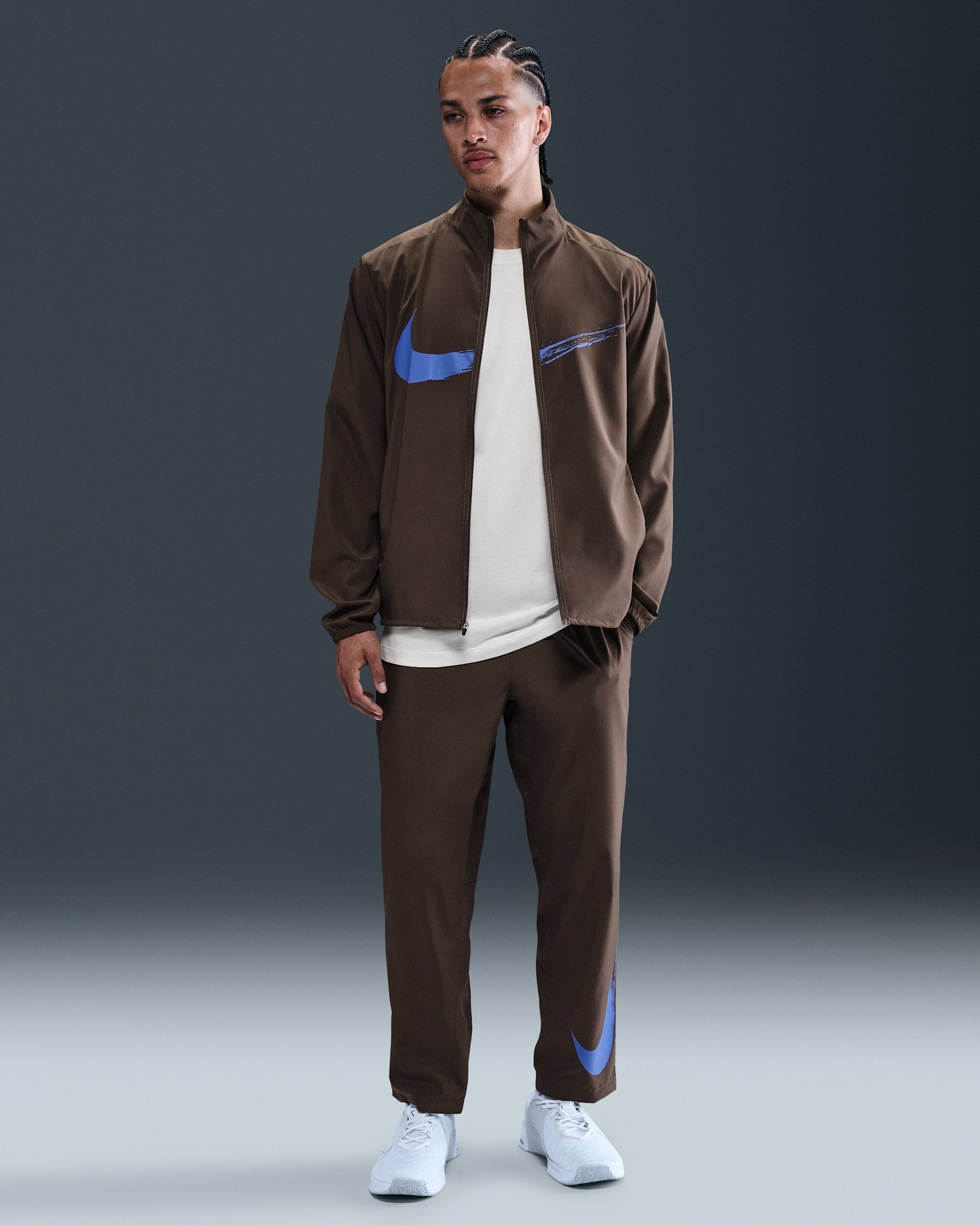 Pantalon à ourlet ouvert Dri-FIT Nike Form pour homme - Baroque Brown/Comet Blue