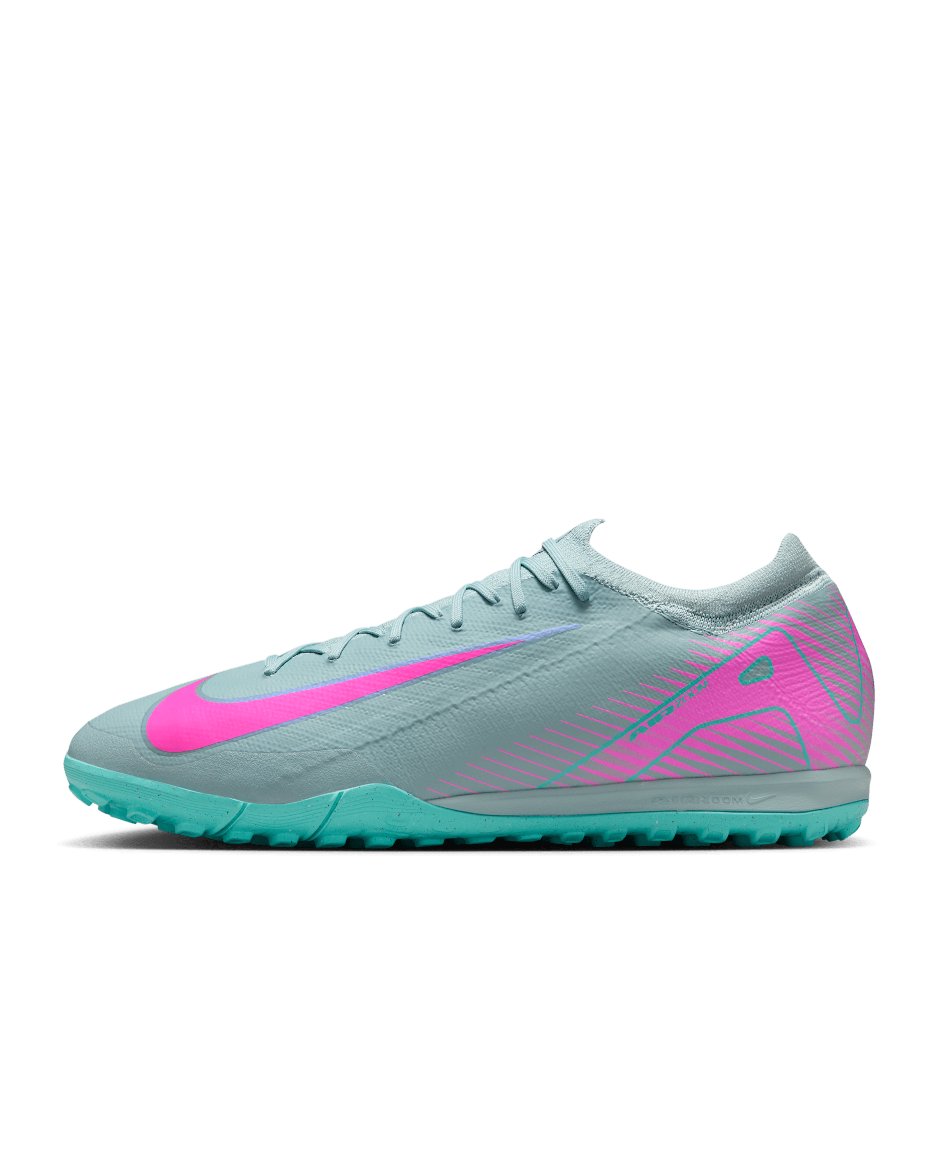 Tacos de fútbol para pasto sintético (turf) de corte low Nike Mercurial Vapor 16 Pro - Cubo océano/Avalancha rosa