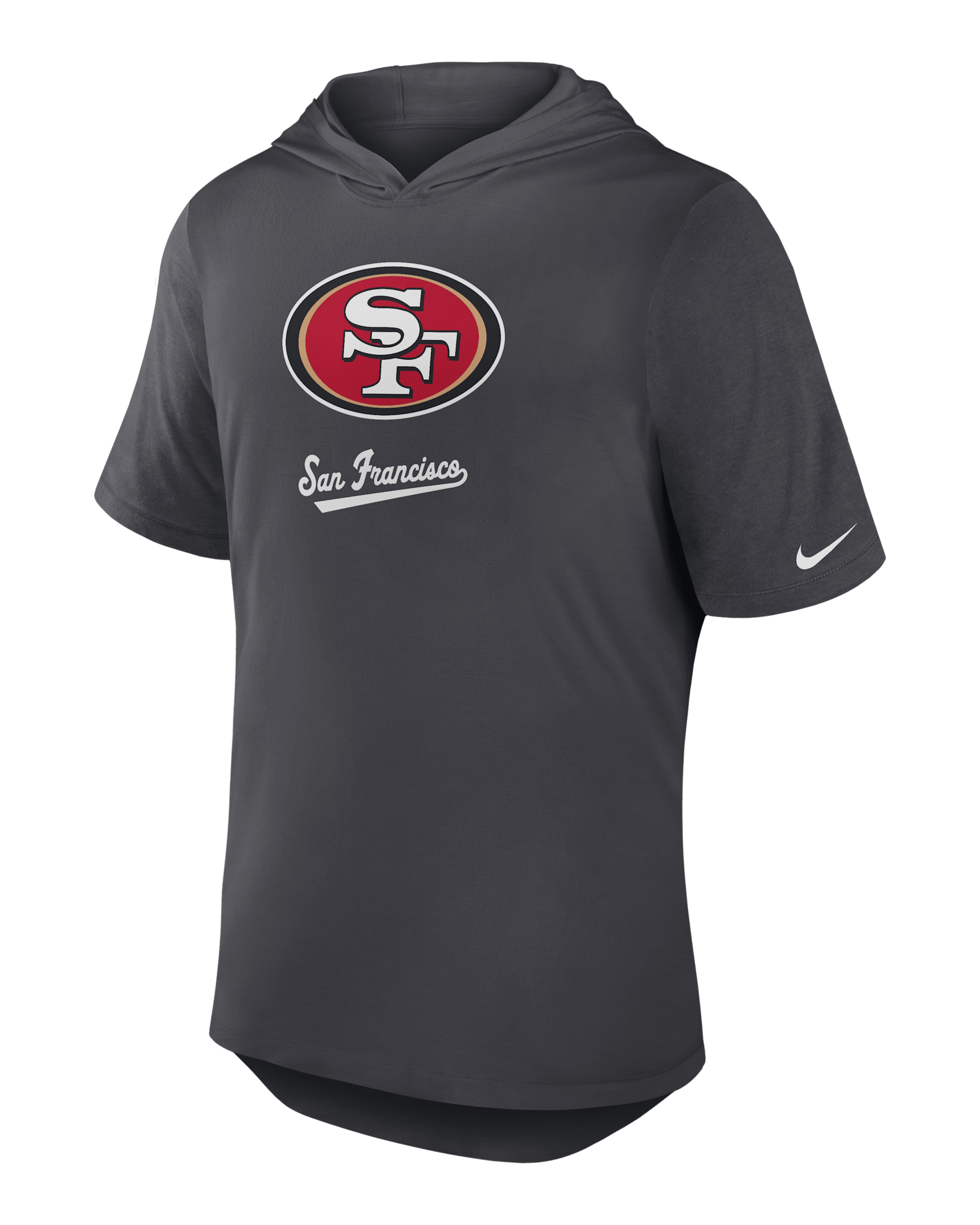 San Francisco 49ers Men's Nike Dri-FIT NFL Hooded T-Shirt - Anthracite