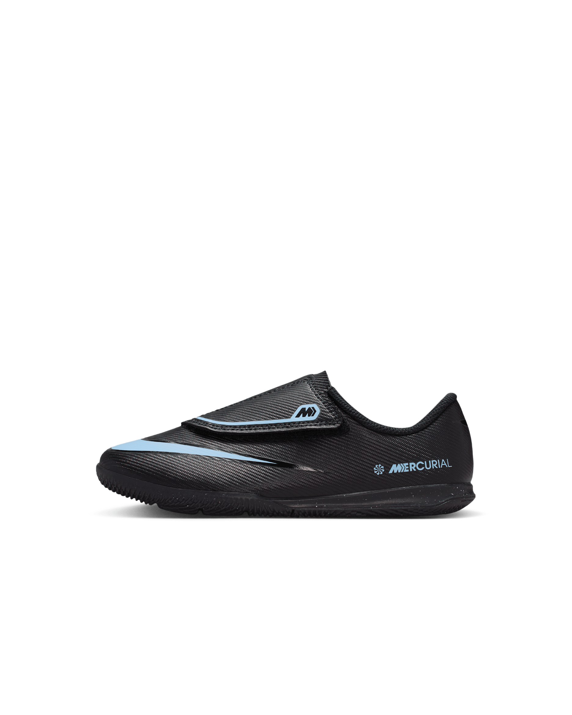 Nike Jr. Mercurial Vapor 16 Club Little Kids' IC Low-Top Soccer Shoes - Black/Ice Blue