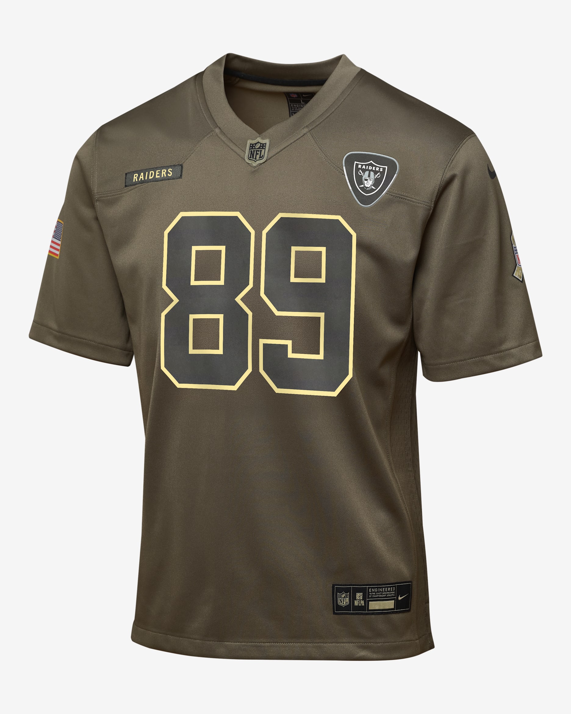 Brock Bowers Las Vegas Raiders Salute to Service Big Kids’ Nike NFL Game Jersey - Olive