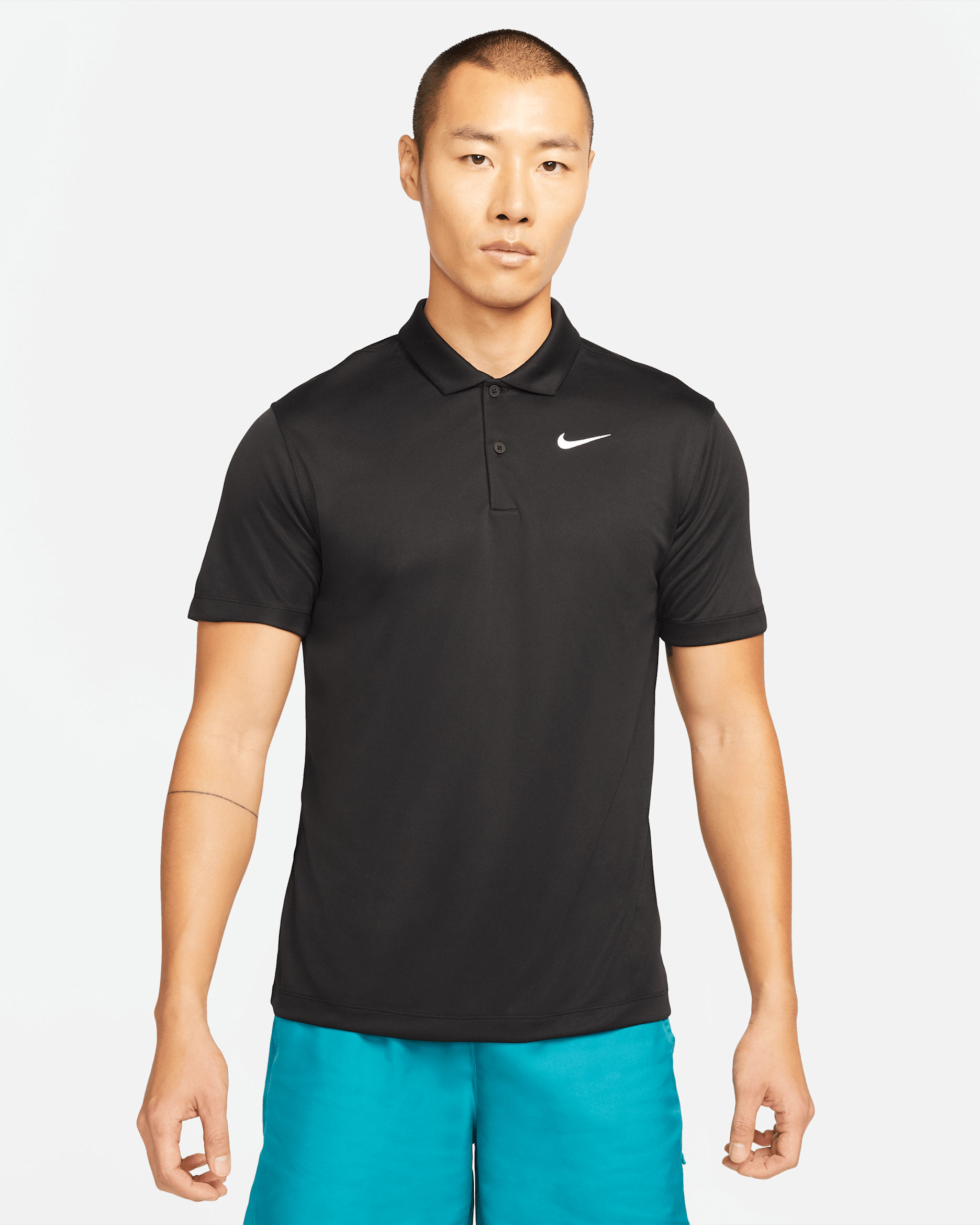 NikeCourt Dri-FIT Men's Tennis Polo - Black/White