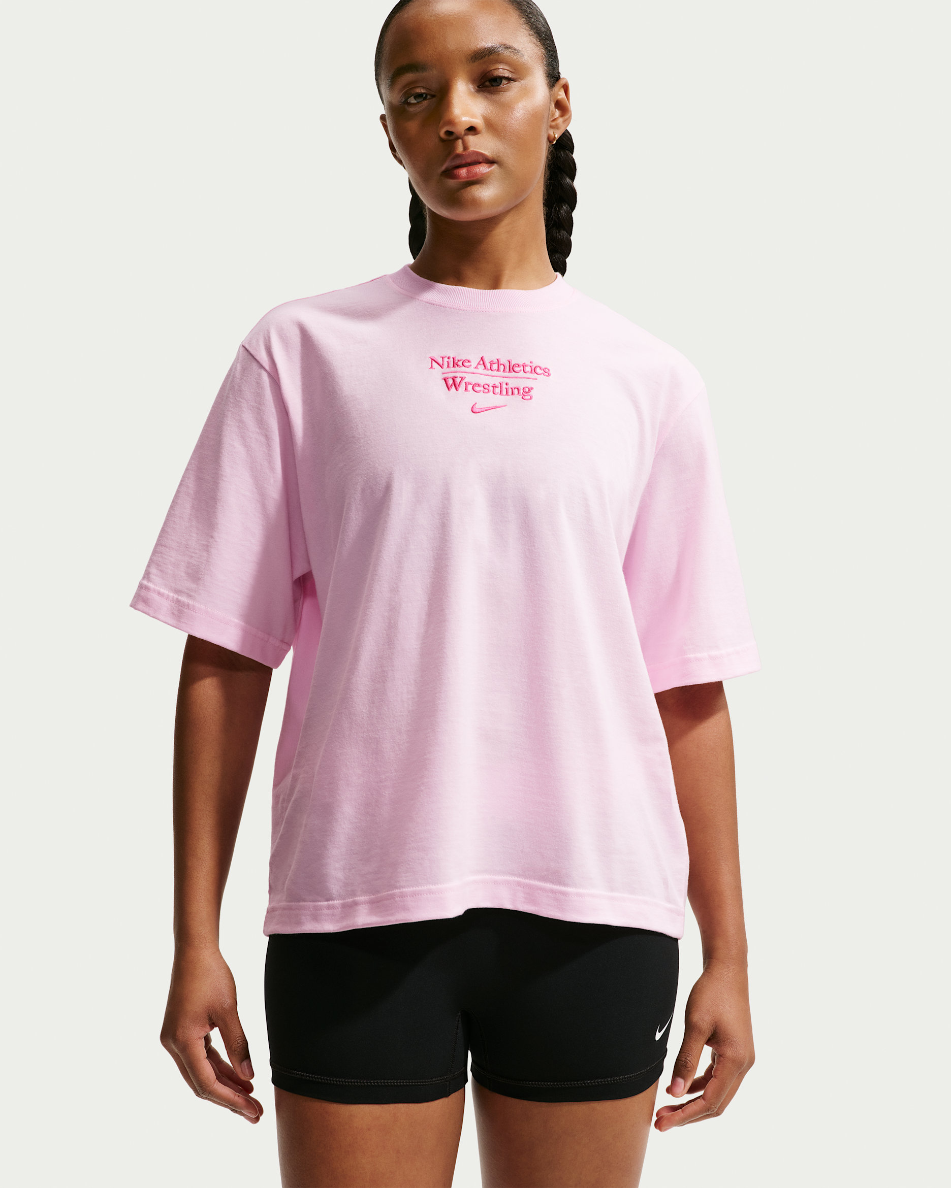 Nike Wrestling Women's Boxy T-Shirt - Pink Foam/Pink