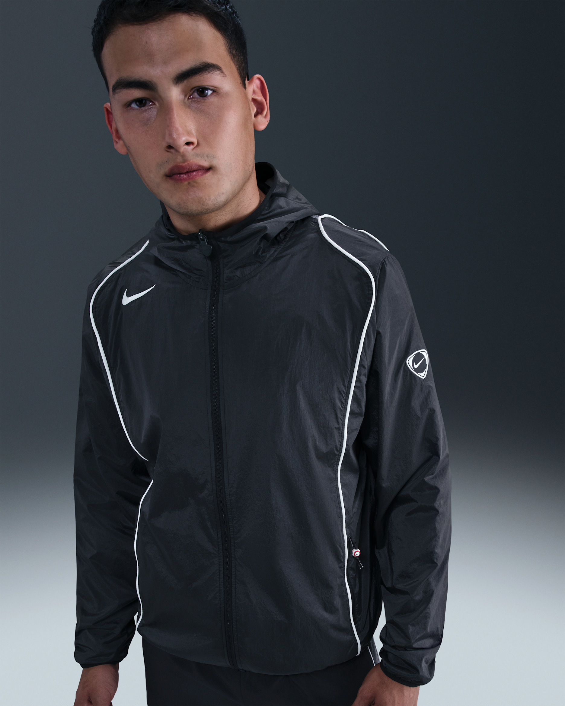 Nike Total 90 Men's Repel Football Full-Zip Jacket - Black/Light Smoke Grey/Sail/Sail