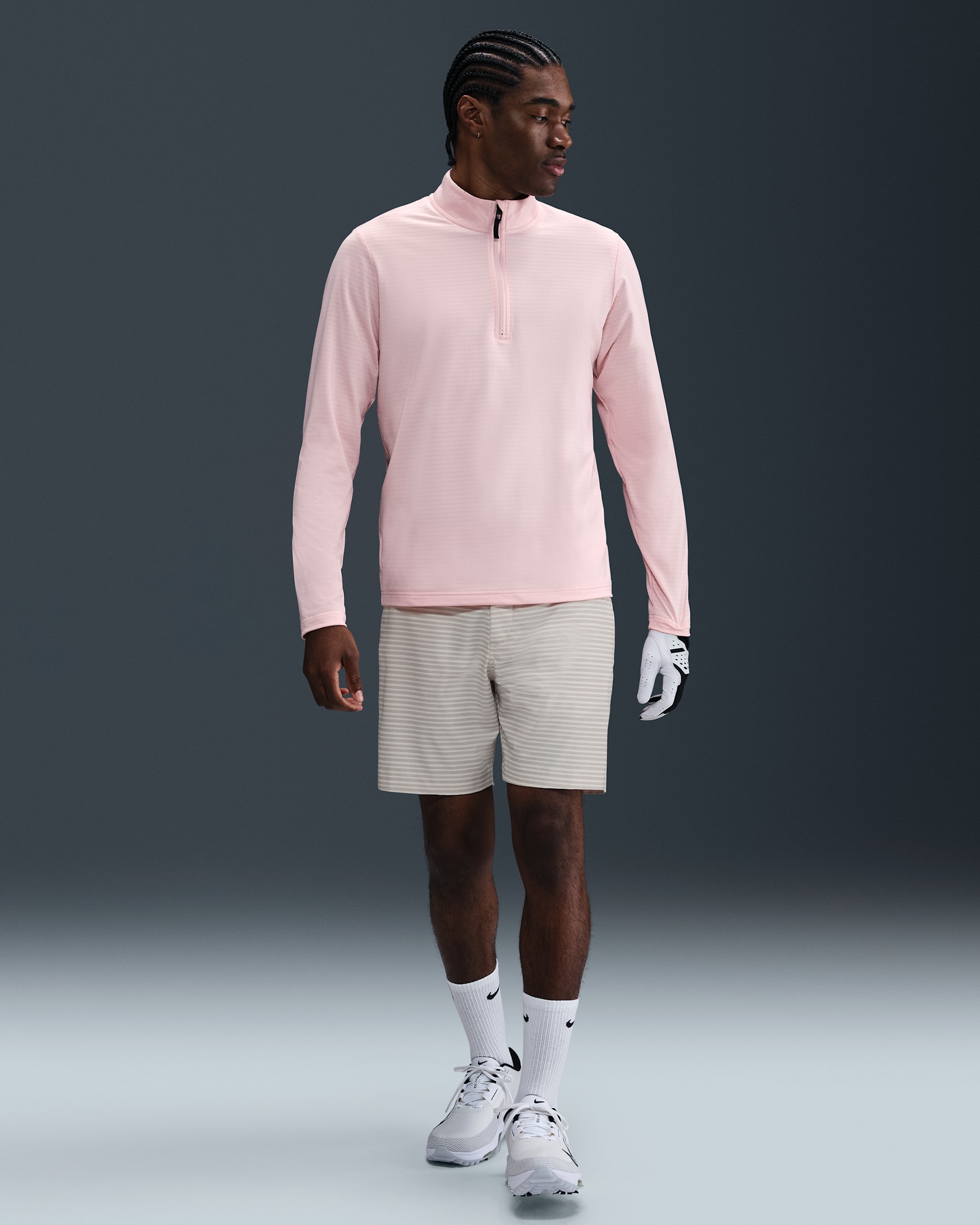 Nike Victory+ Men's Dri-FIT Striped Golf Shorts - Light Orewood Brown/College Grey