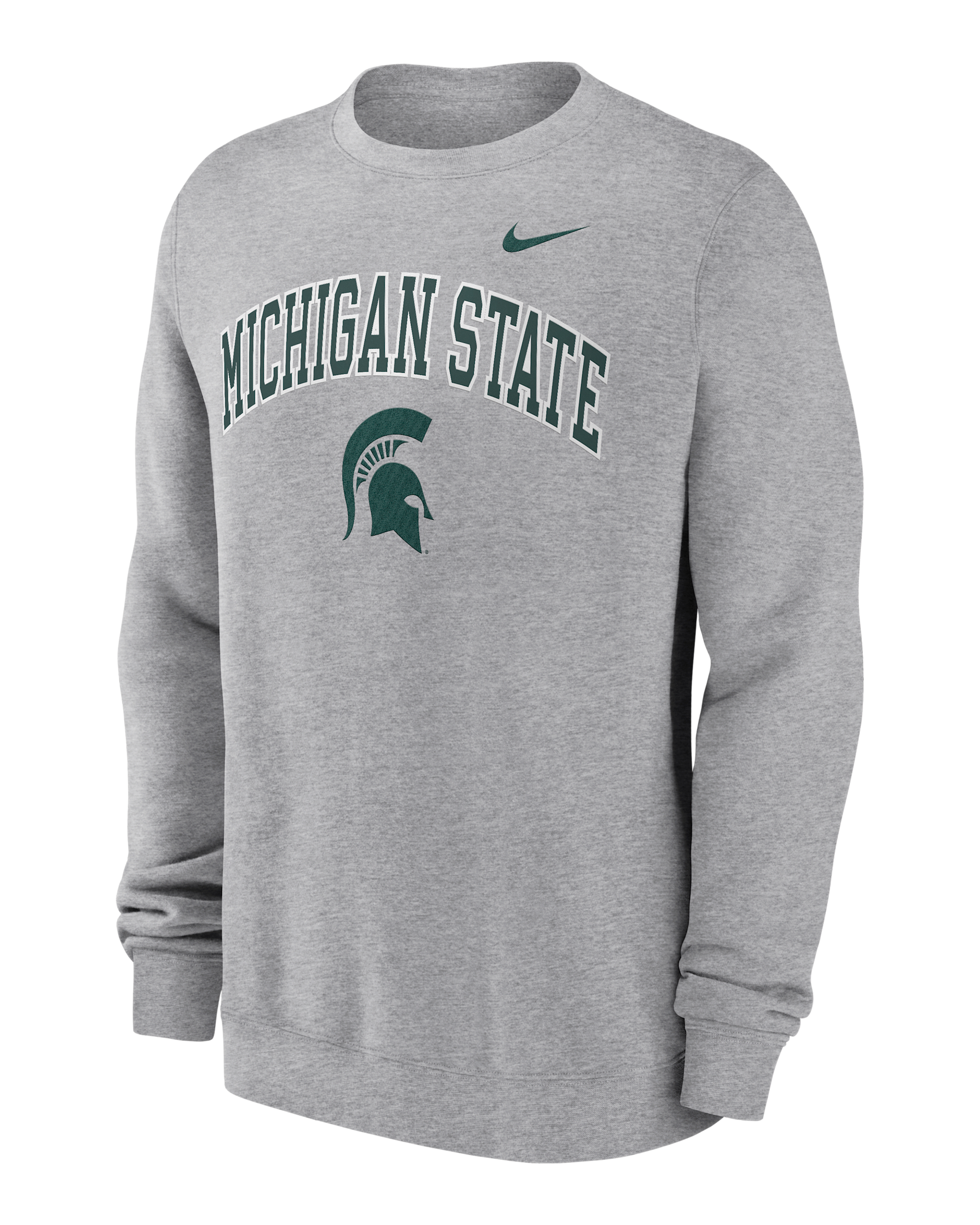Michigan State Arch Men's Nike College Pullover Crew - Grey