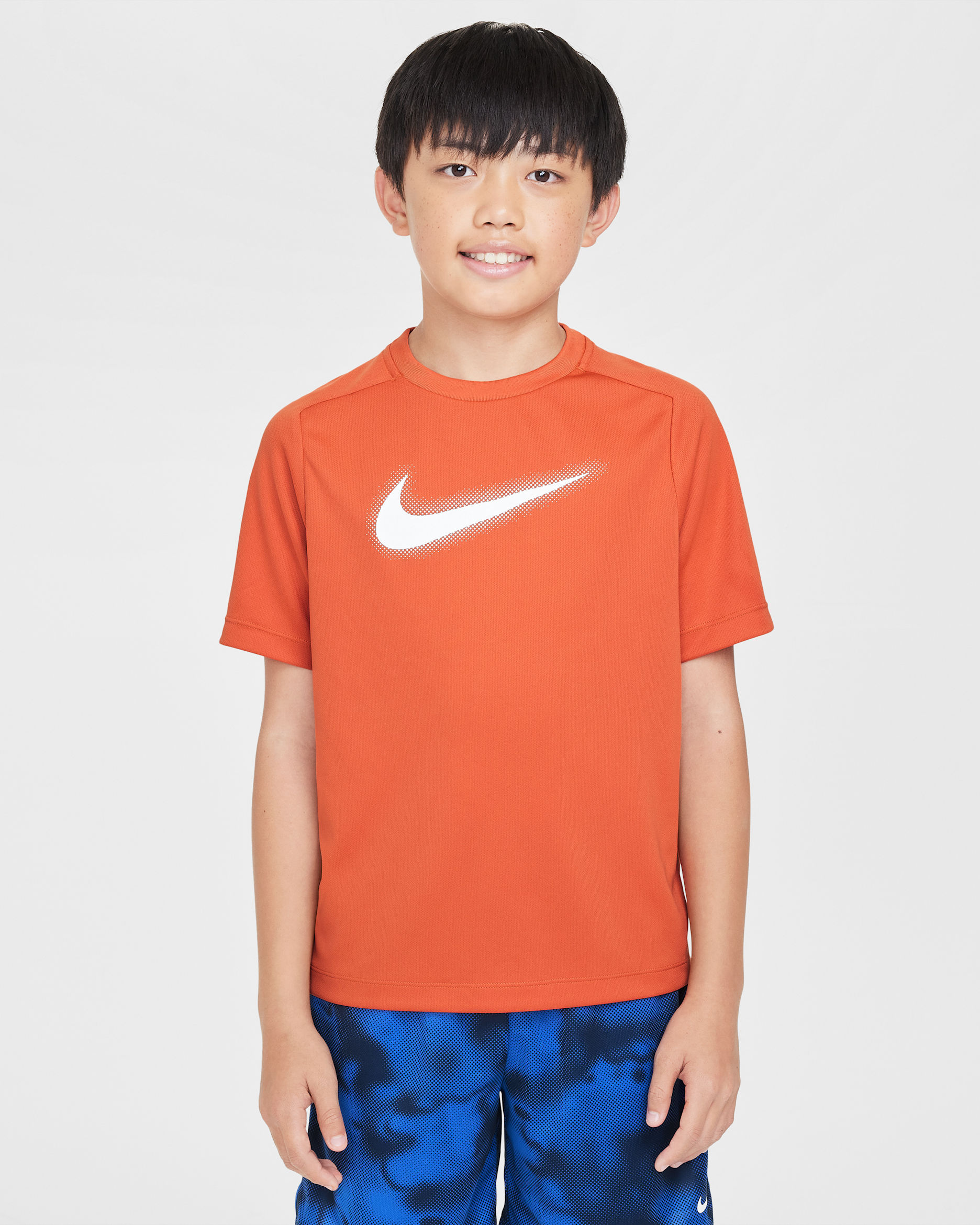 Nike Multi 大童 (男童) Dri-FIT 圖樣訓練上衣 - Vintage Coral/白色