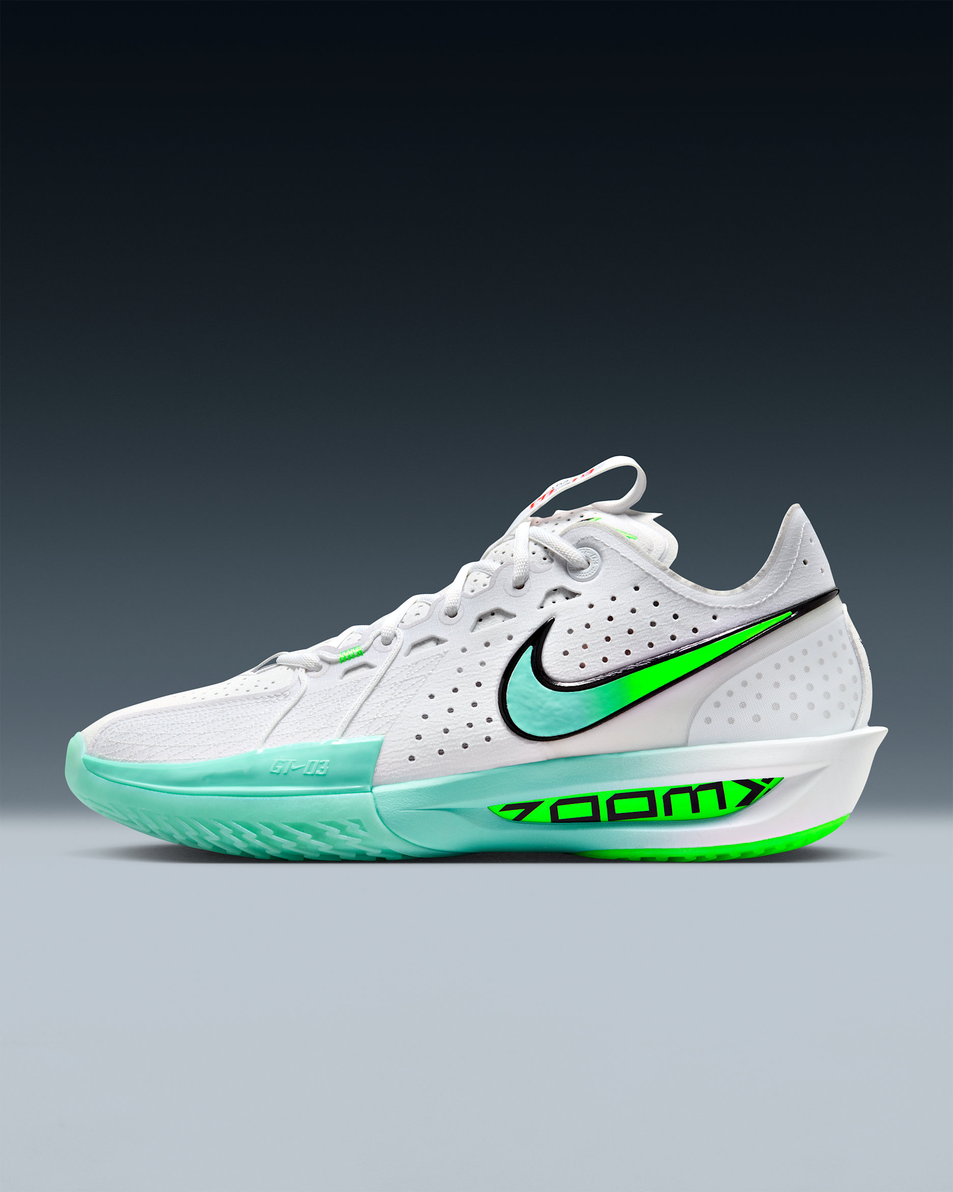 Tenis de básquetbol Nike G.T. Cut 3 - Blanco/Verde strike/Negro/Turquesa desteñido