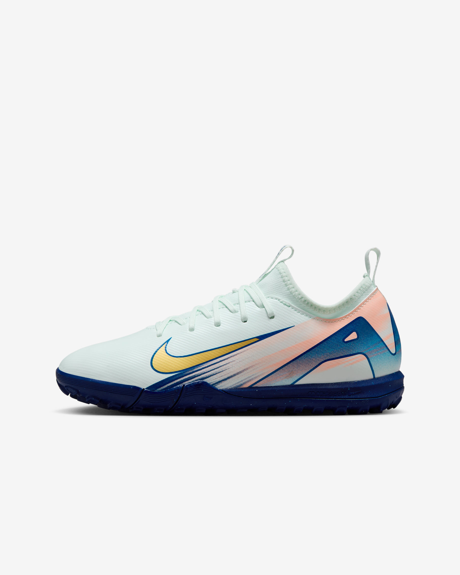 Nike Jr. Vapor 16 Academy Mercurial Dream Speed Big Kids' TF Low-Top Soccer Shoes - Barely Green/Crimson Pulse/Metallic Gold Coin