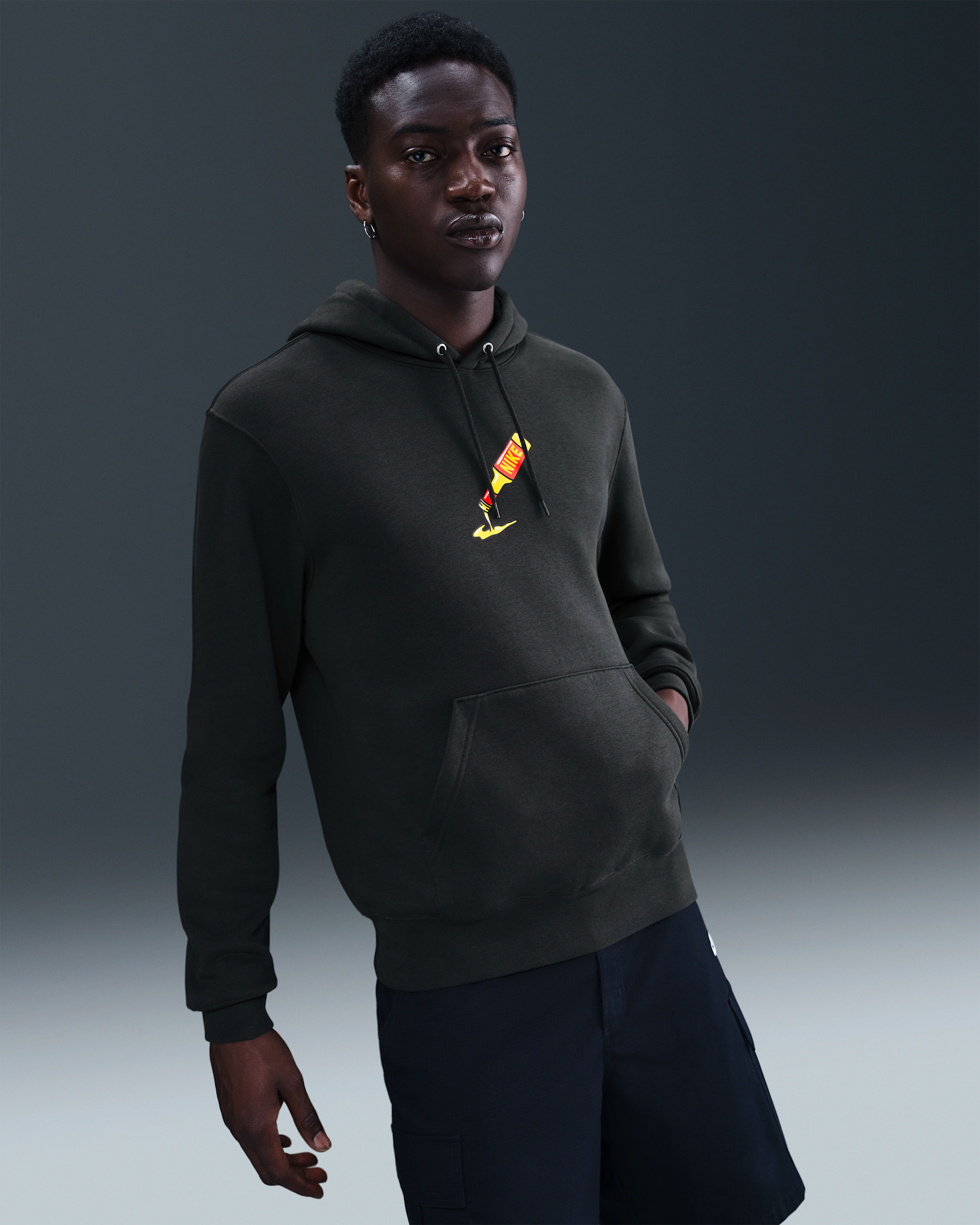 Nike Sportswear Club Sole Food Pullover Fleece Hoodie - Off Noir
