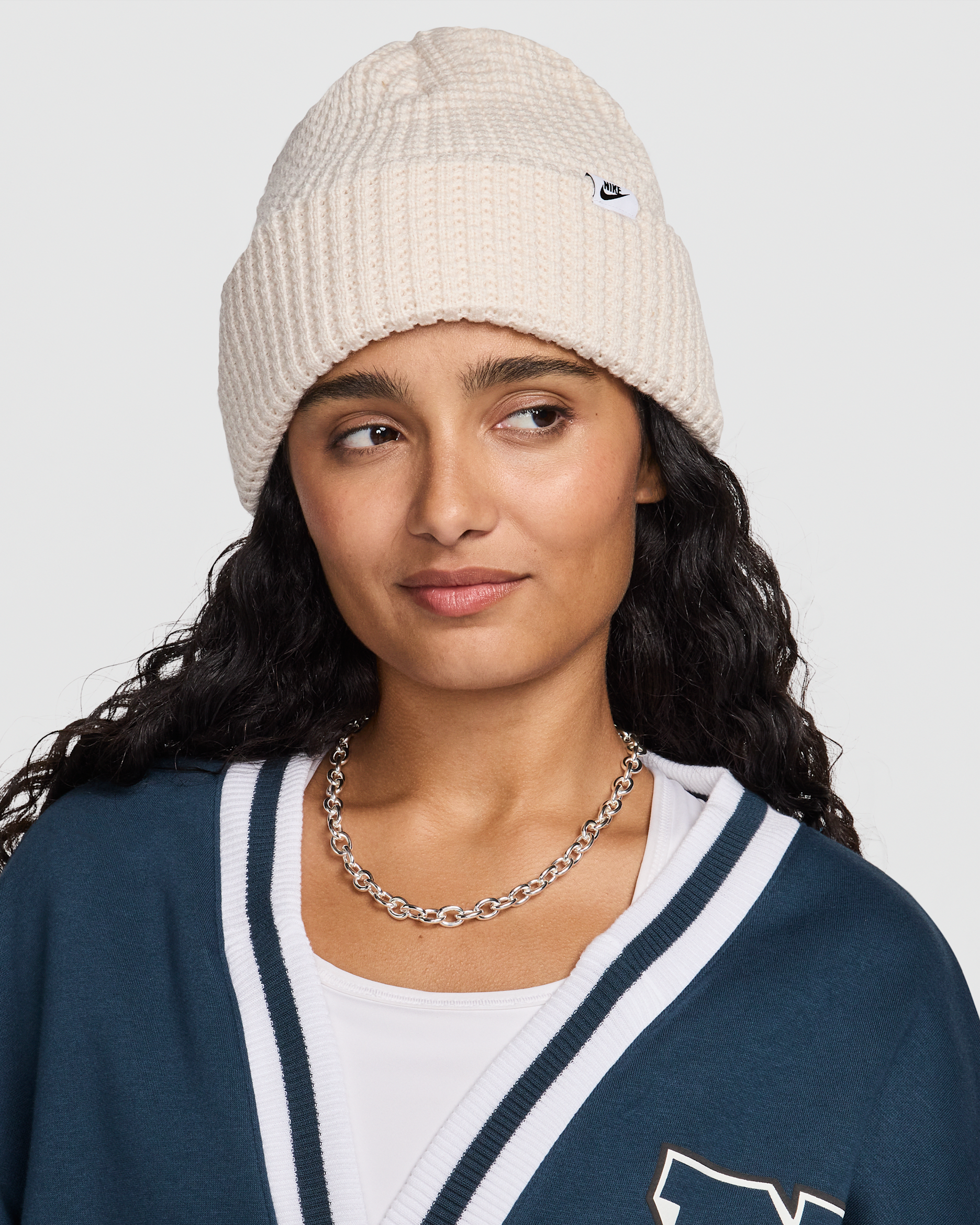 Nike Peak Waffle-Knit Beanie - Light Orewood Brown
