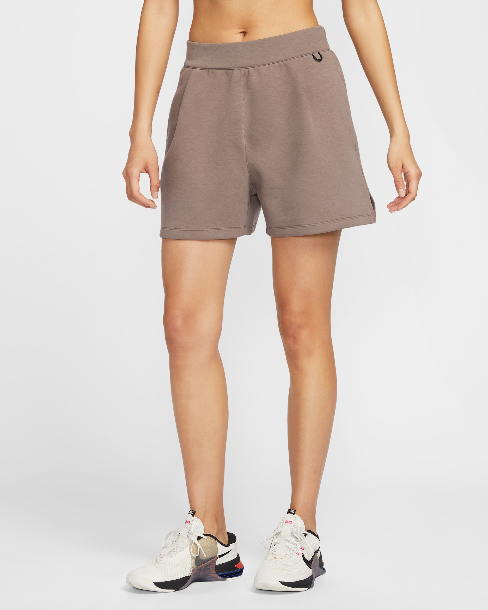 Nike 24.7 ImpossiblySoft Women's Dri-FIT Mid-Rise Loose 10cm (approx.) Shorts - Mink Brown/Black/Ironstone