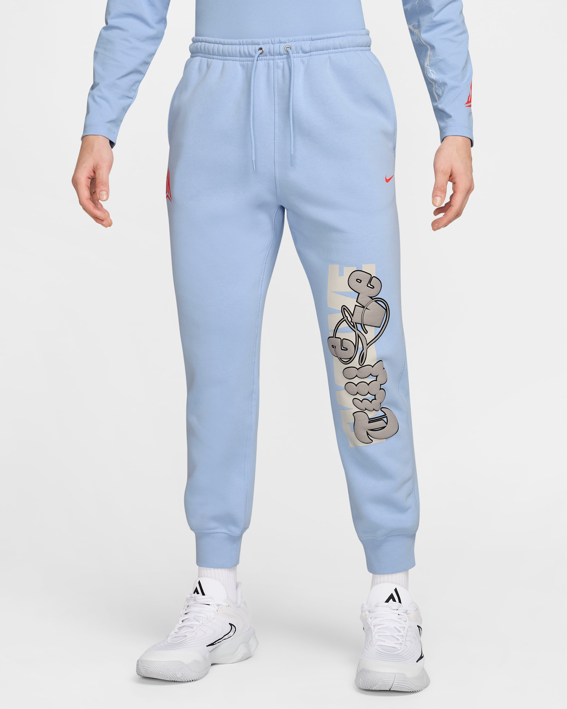 ジャ メンズ フリース バスケットボールジョガーパンツ - コバルトブリス/ブライトクリムゾン