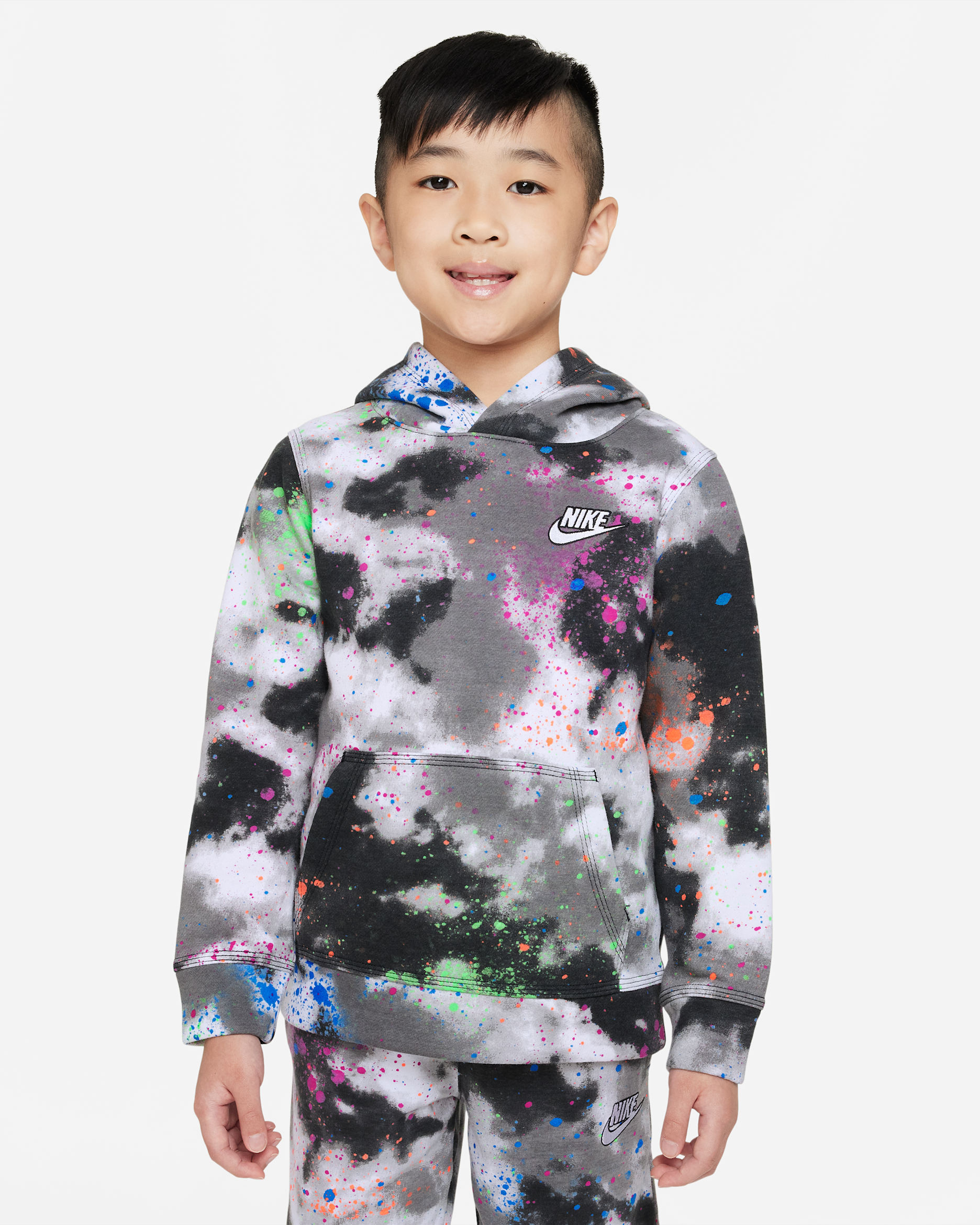 Nike Sportswear Club Fleece Younger Kids' Pullover Hoodie - Black