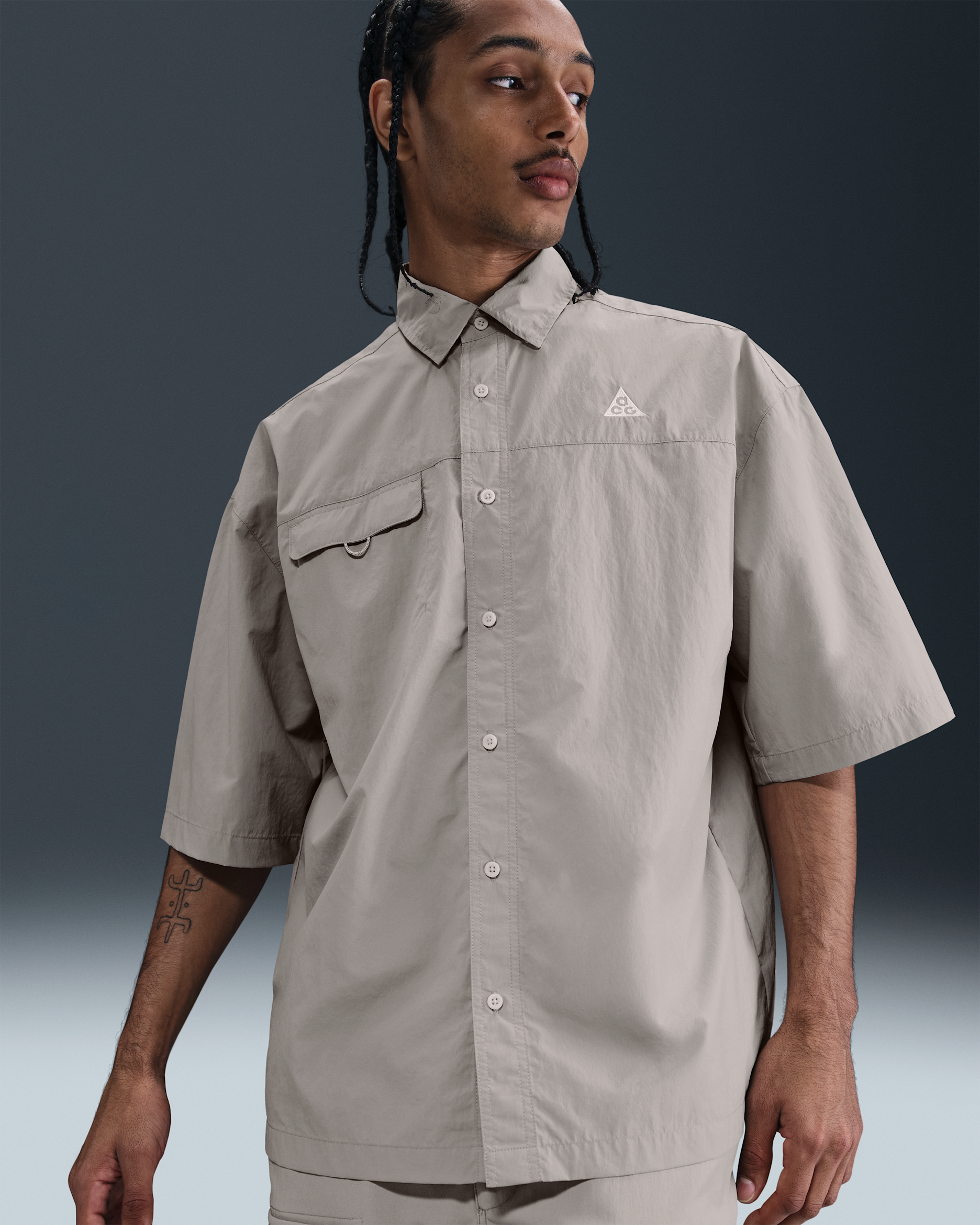 Nike ACG "Orb Weaver" UV Repel Short-Sleeve Shirt - College Grey/Football Grey/Summit White