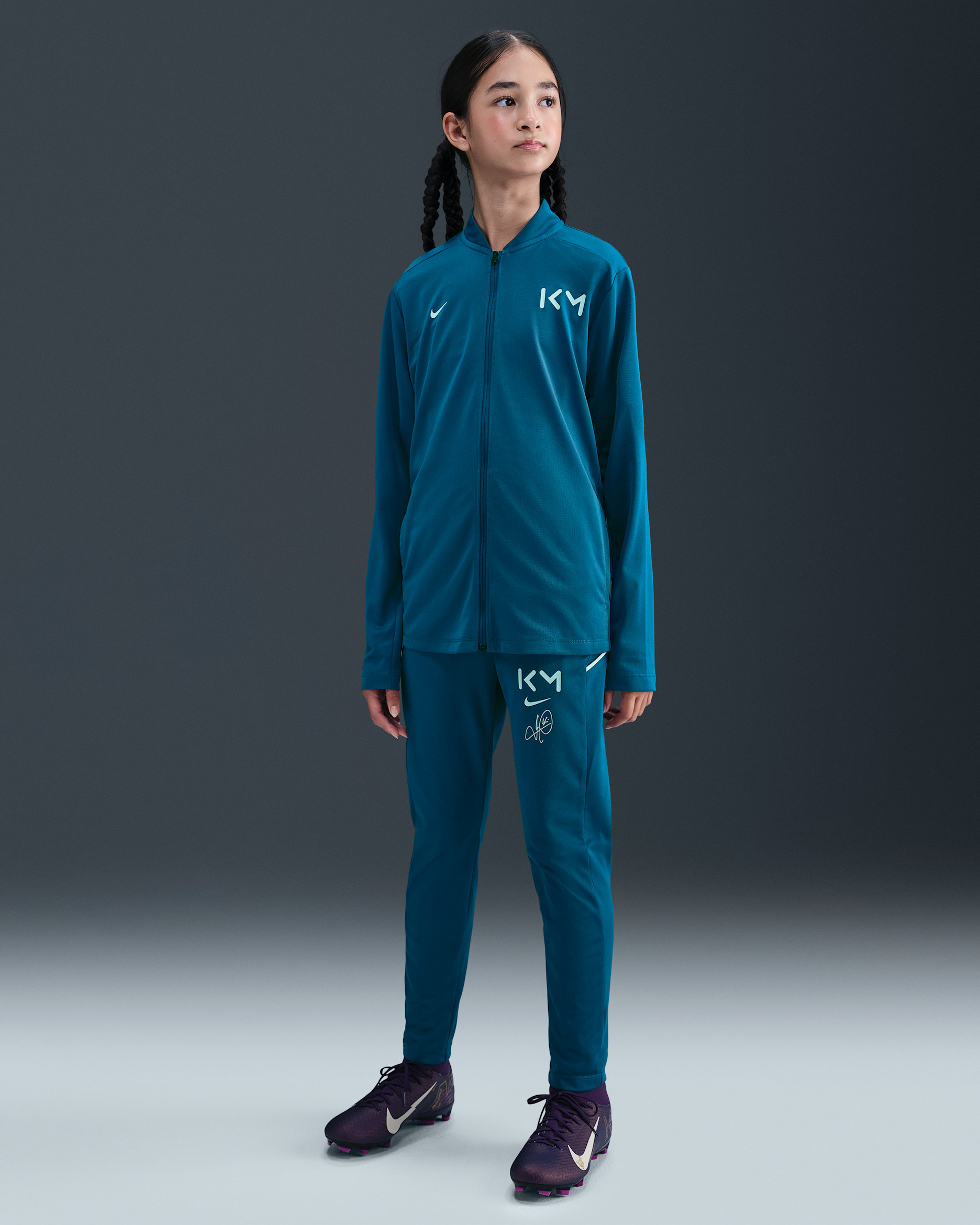 Kylian Mbappé Academy Older Kids' Nike Dri-FIT Football Tracksuit - Green Abyss/Green Abyss/Igloo/Light Dew