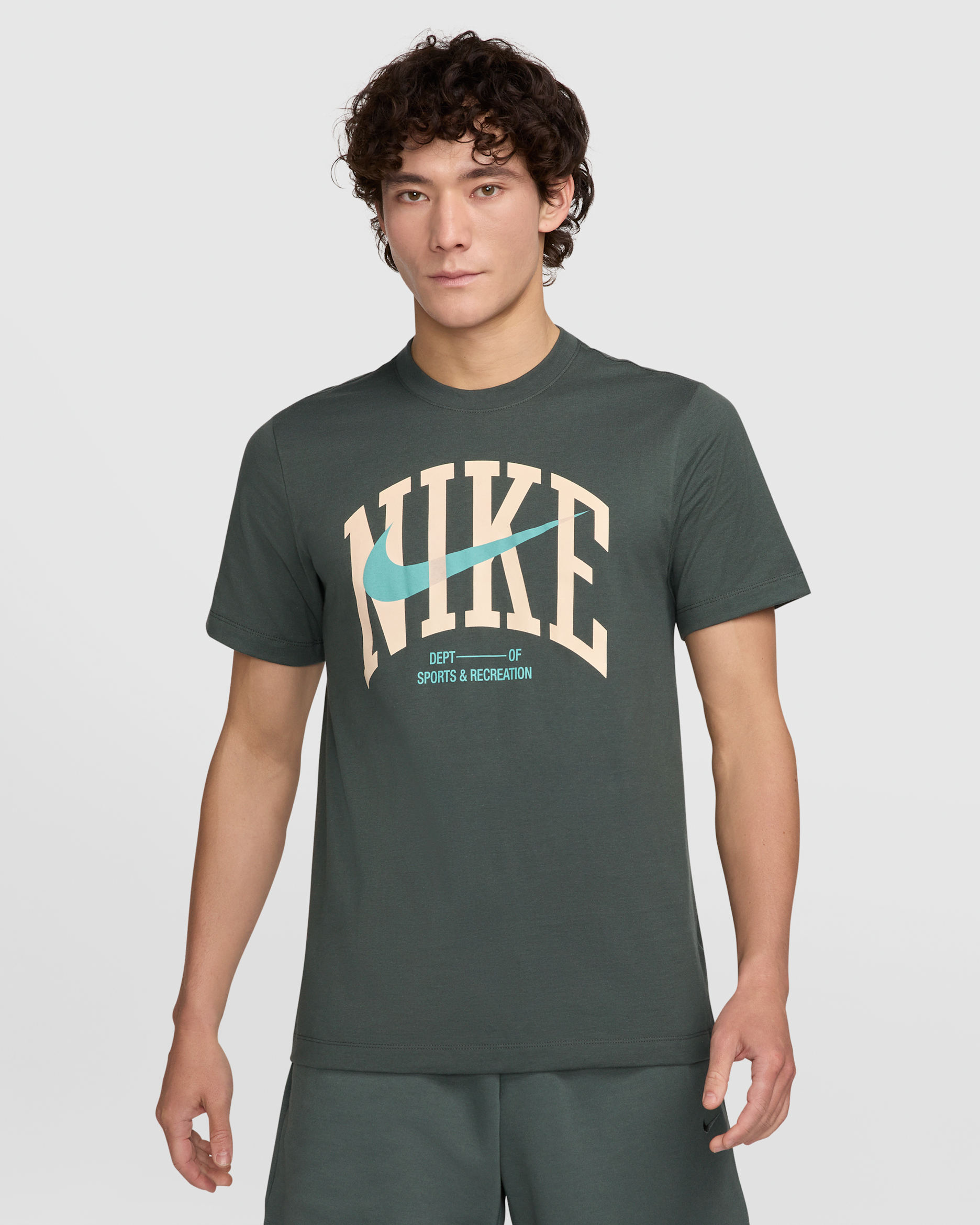 เสื้อยืดฟิตเนสผู้ชาย Nike - Vintage Green