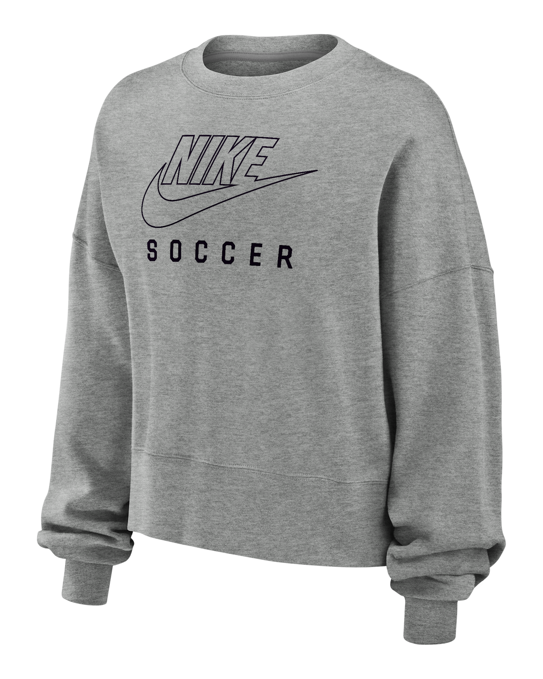 Nike Phoenix Fleece Women's Soccer Crew-Neck Sweatshirt - Dark Grey Heather