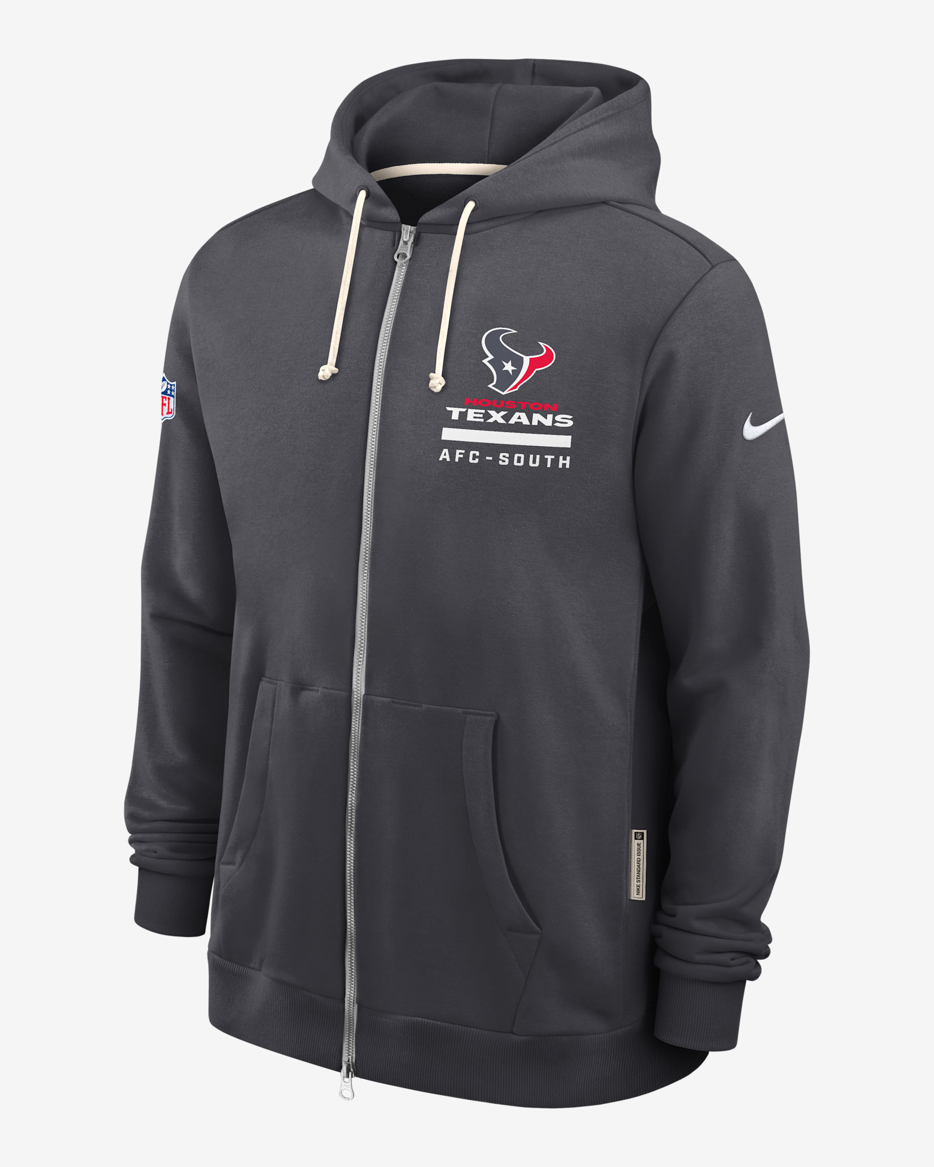 Houston Texans Utility Player Sideline Men's Nike Dri-FIT NFL Full-Zip Hoodie - Anthracite