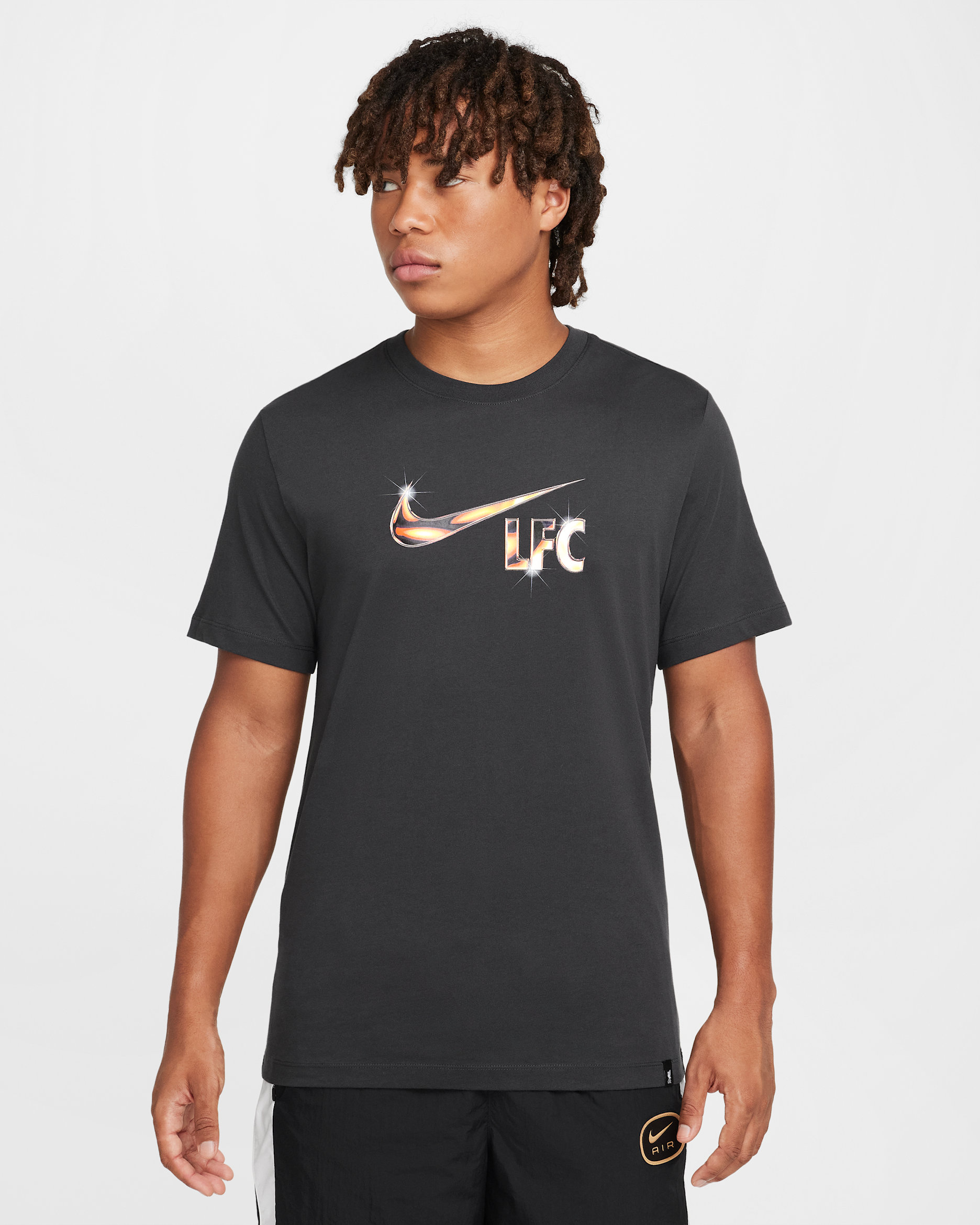 Liverpool F.C. Swoosh Men's Nike Football T-Shirt - Dark Smoke Grey