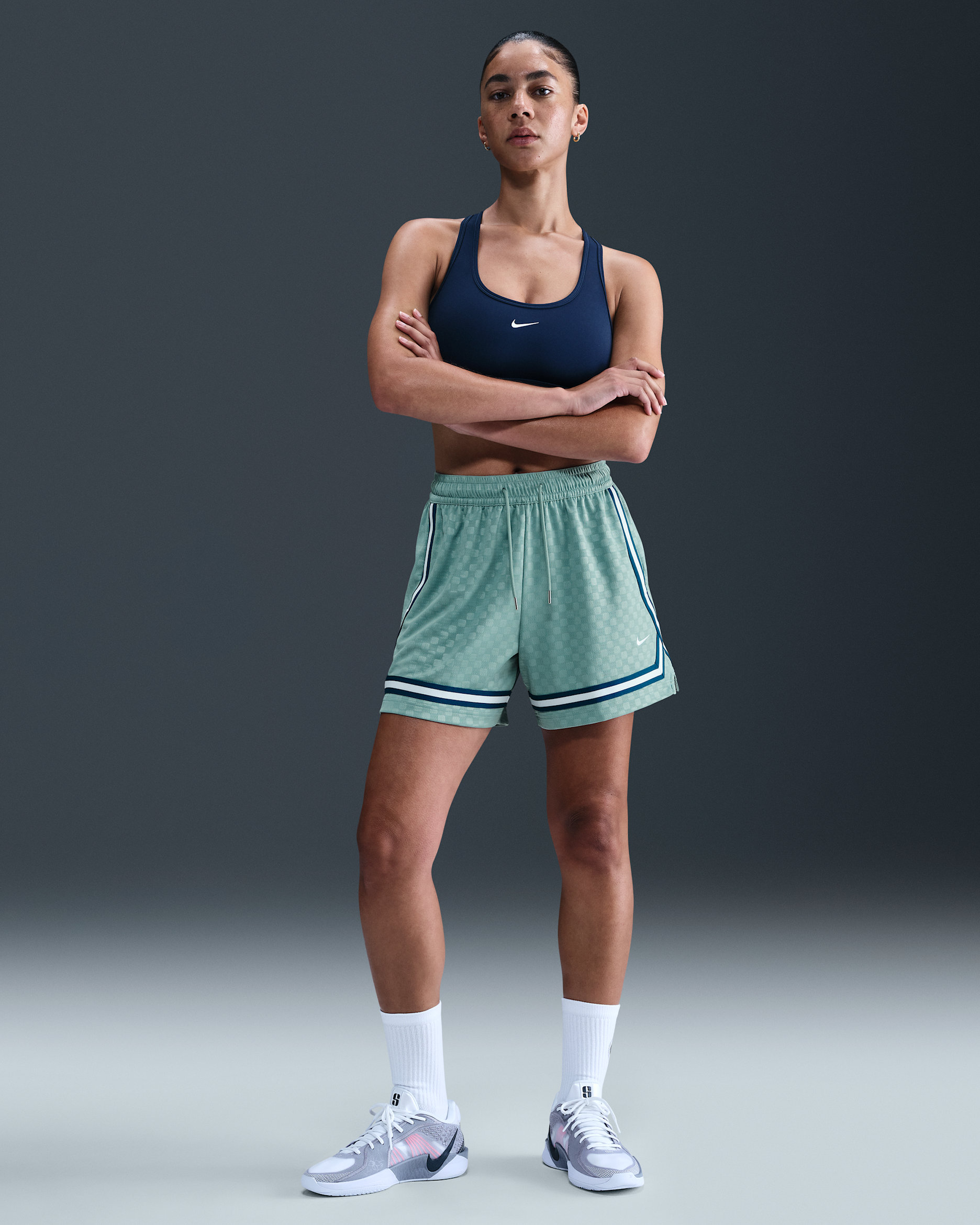 Nike Crossover Women's Dri-FIT Basketball Shorts - Cannon/Blue Force/White