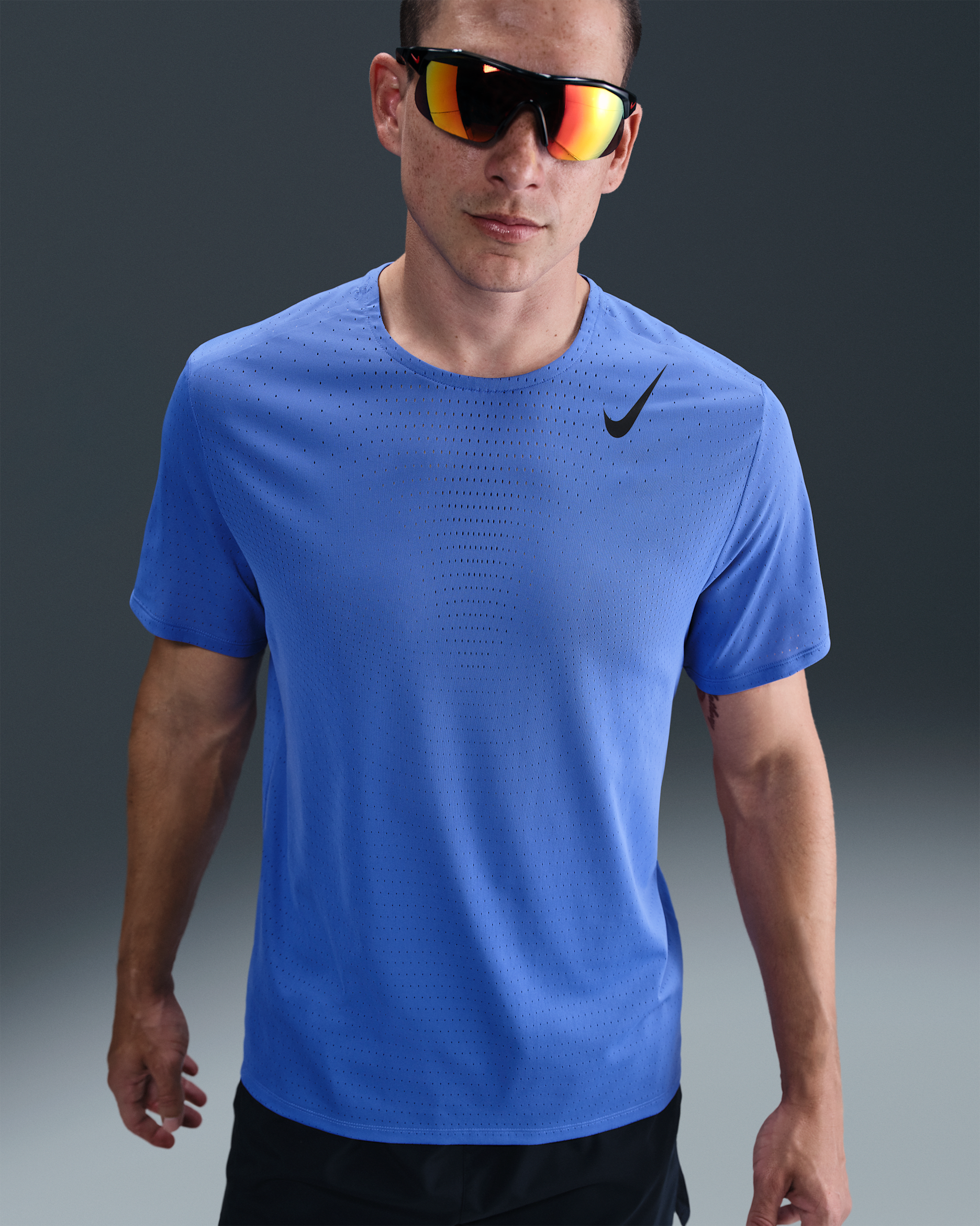 Nike AeroSwift Men's Dri-FIT ADV Short-Sleeve Running Top - Comet Blue/Black