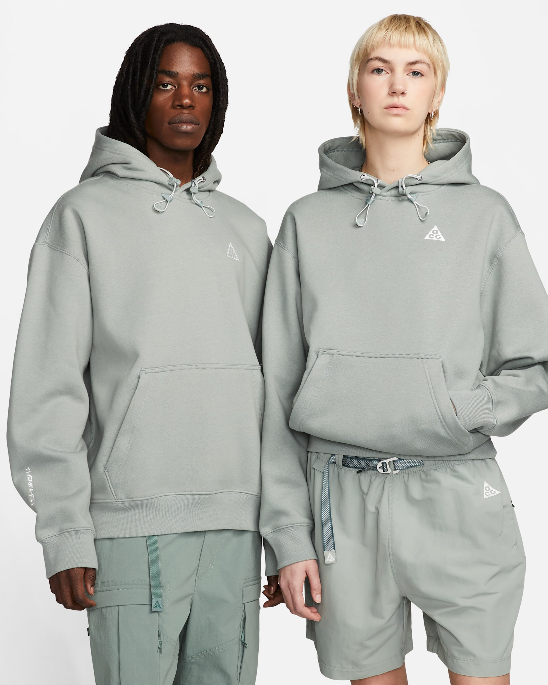 Nike ACG "Tuff Fleece" Pullover Hoodie - Mica Green/Light Silver/Summit White