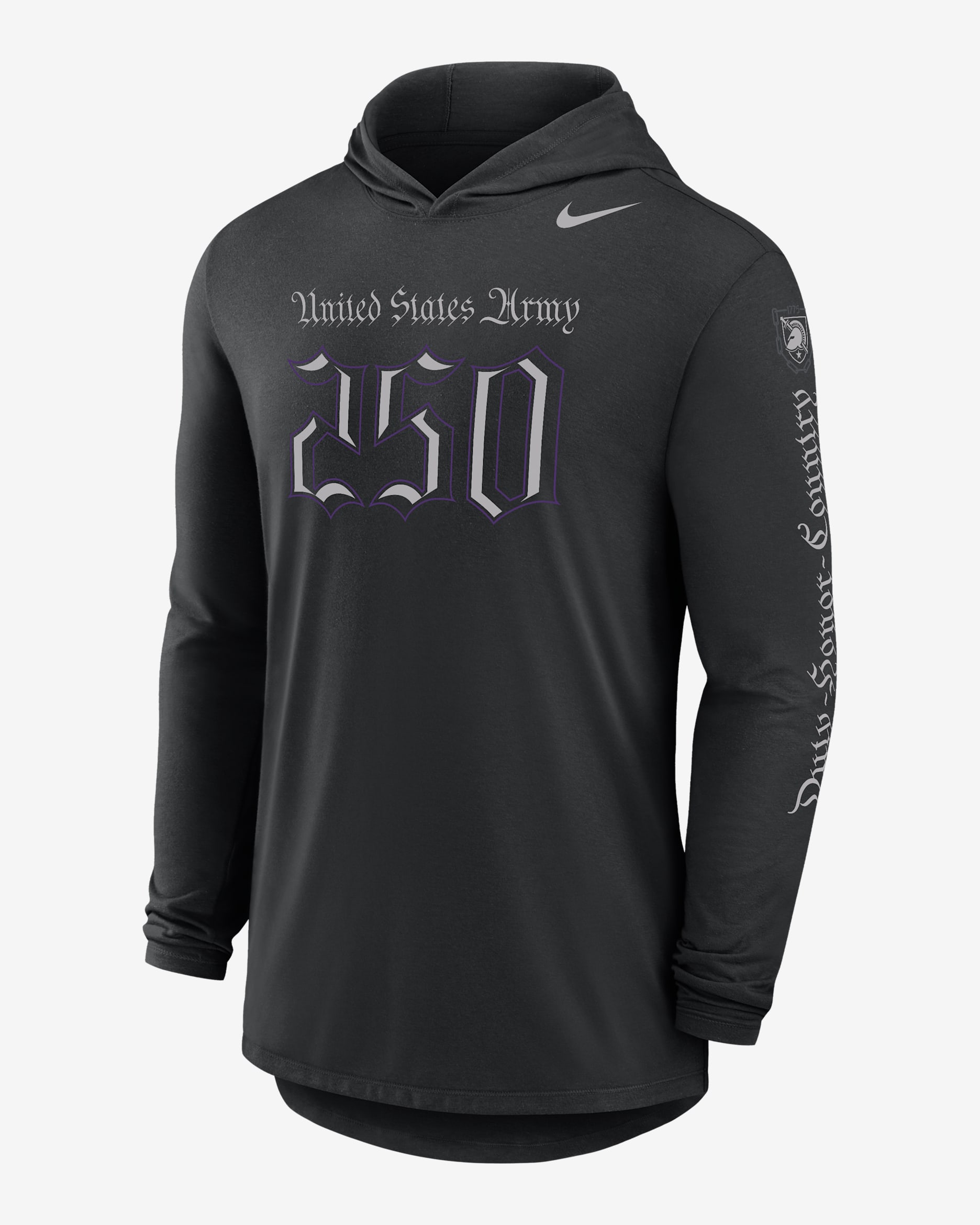 Army Rivalry Men's Nike Dri-FIT College Long-Sleeve Hooded T-Shirt - Black