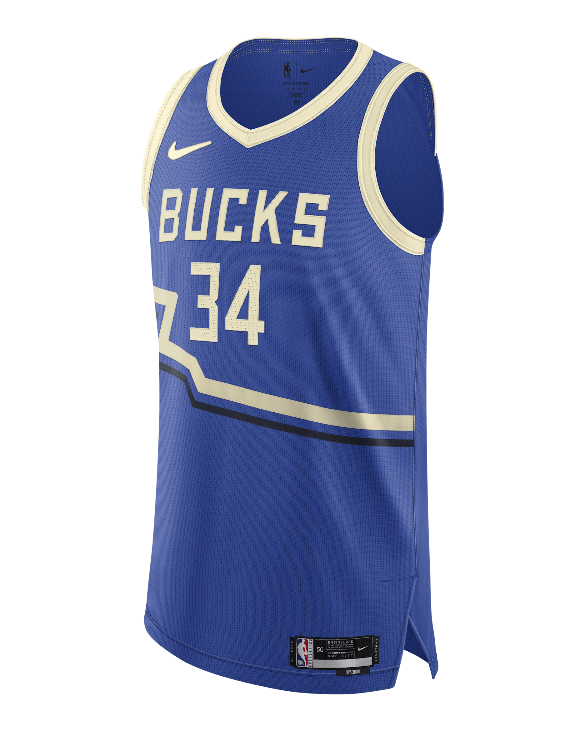 Giannis Antetokounmpo Milwaukee Bucks 2024/25 City Edition Men's Nike Dri-FIT ADV NBA Authentic Jersey - Game Royal
