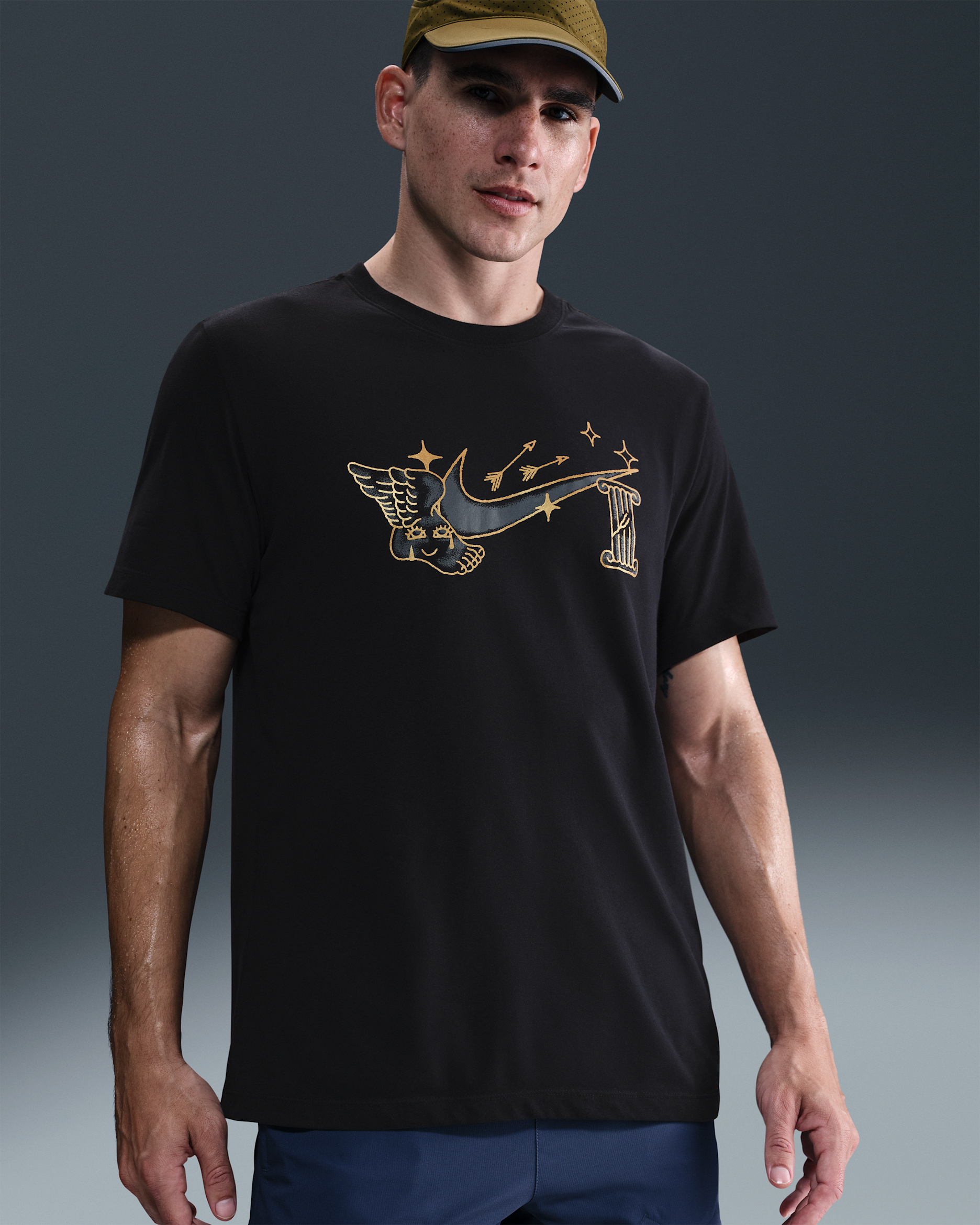 Playera de correr Dri-FIT para hombre Nike - Negro