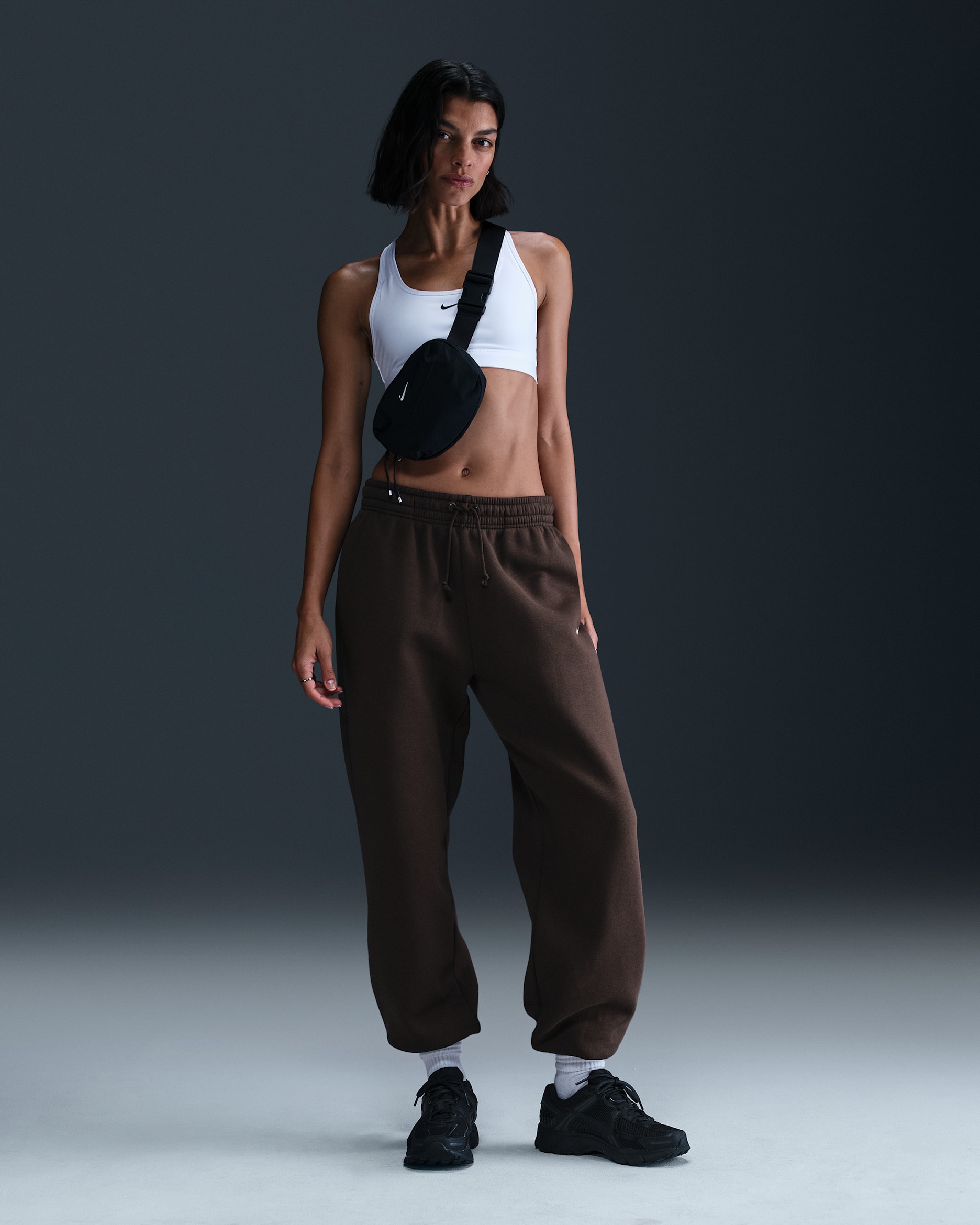 Nike Sportswear Phoenix Fleece Women's High-Waisted Oversized Sweatpants - Baroque Brown/Sail