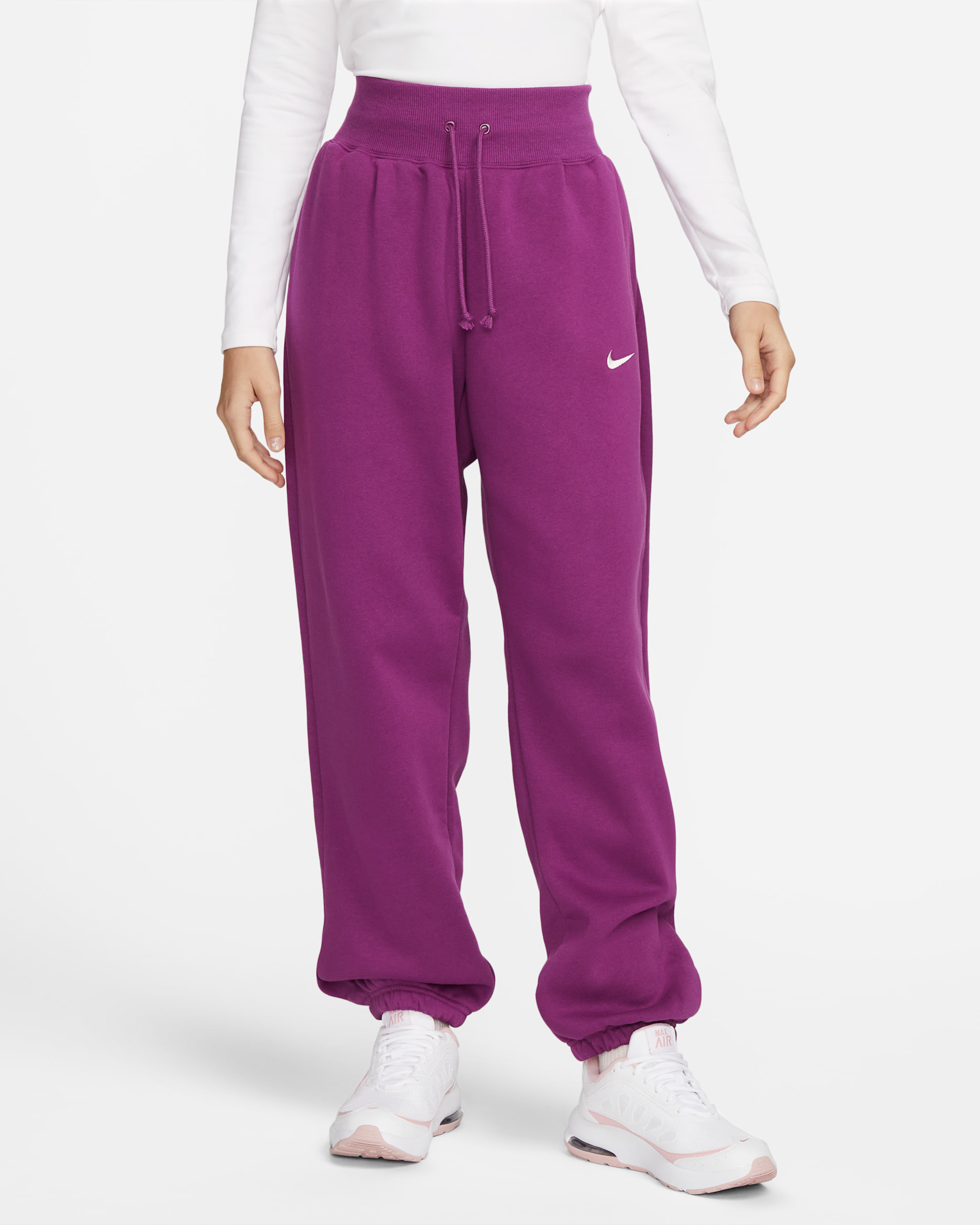 Nike Sportswear Phoenix Fleece Women's High-Rise Pants - Viotech/White
