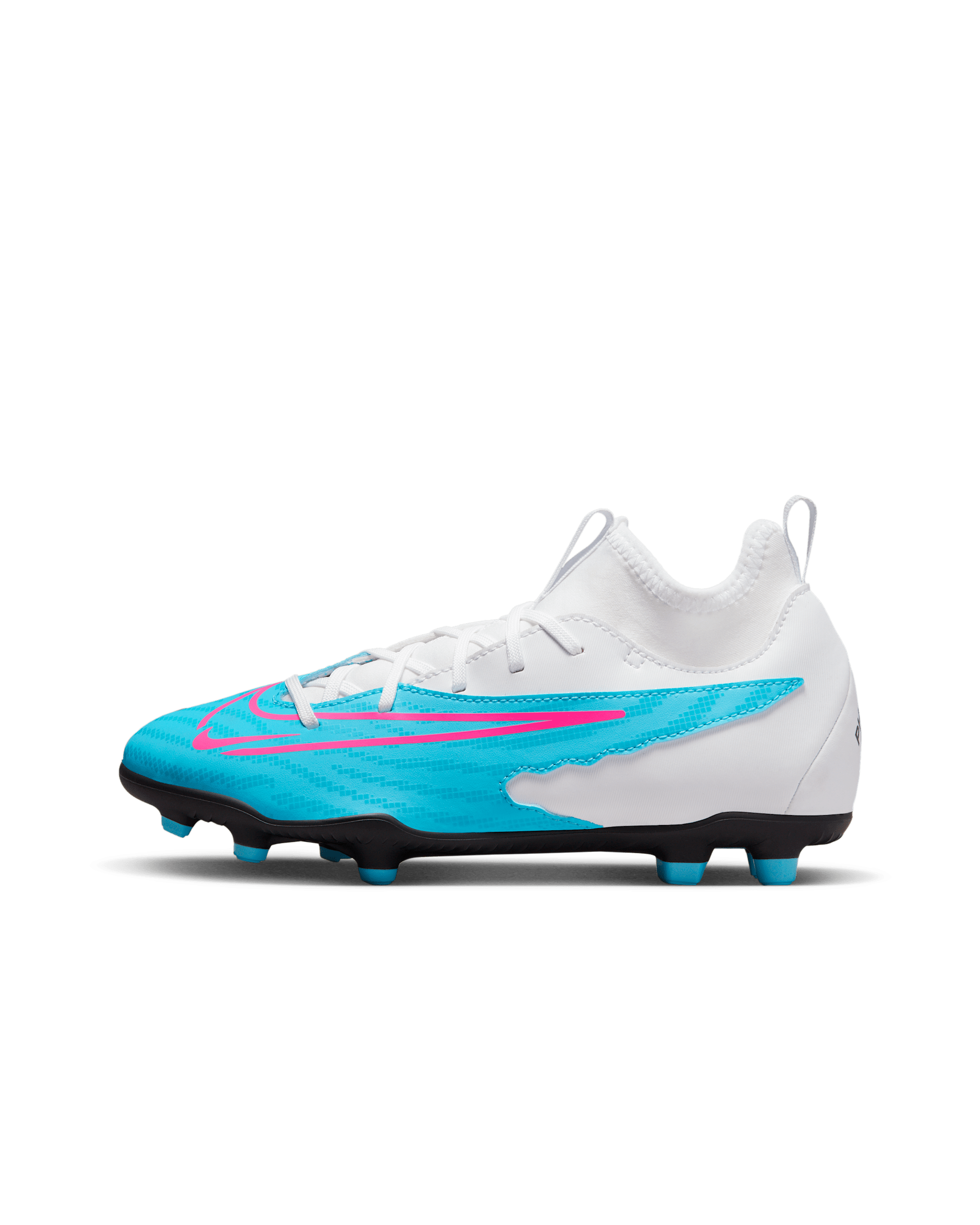Nike Jr. Phantom GX Club 大童多種場地高筒足球釘鞋 - Baltic Blue/白色/Laser Blue/Pink Blast