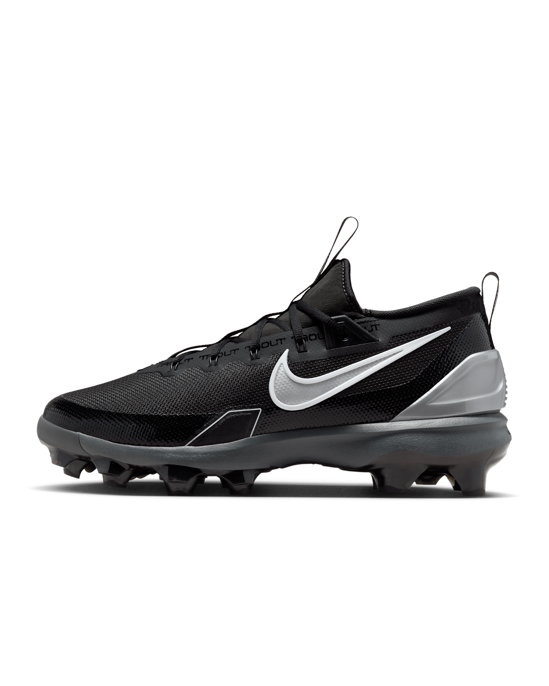 Nike Force Trout 9 Elite MCS Baseball Cleats - Black/White/Anthracite/Metallic Silver
