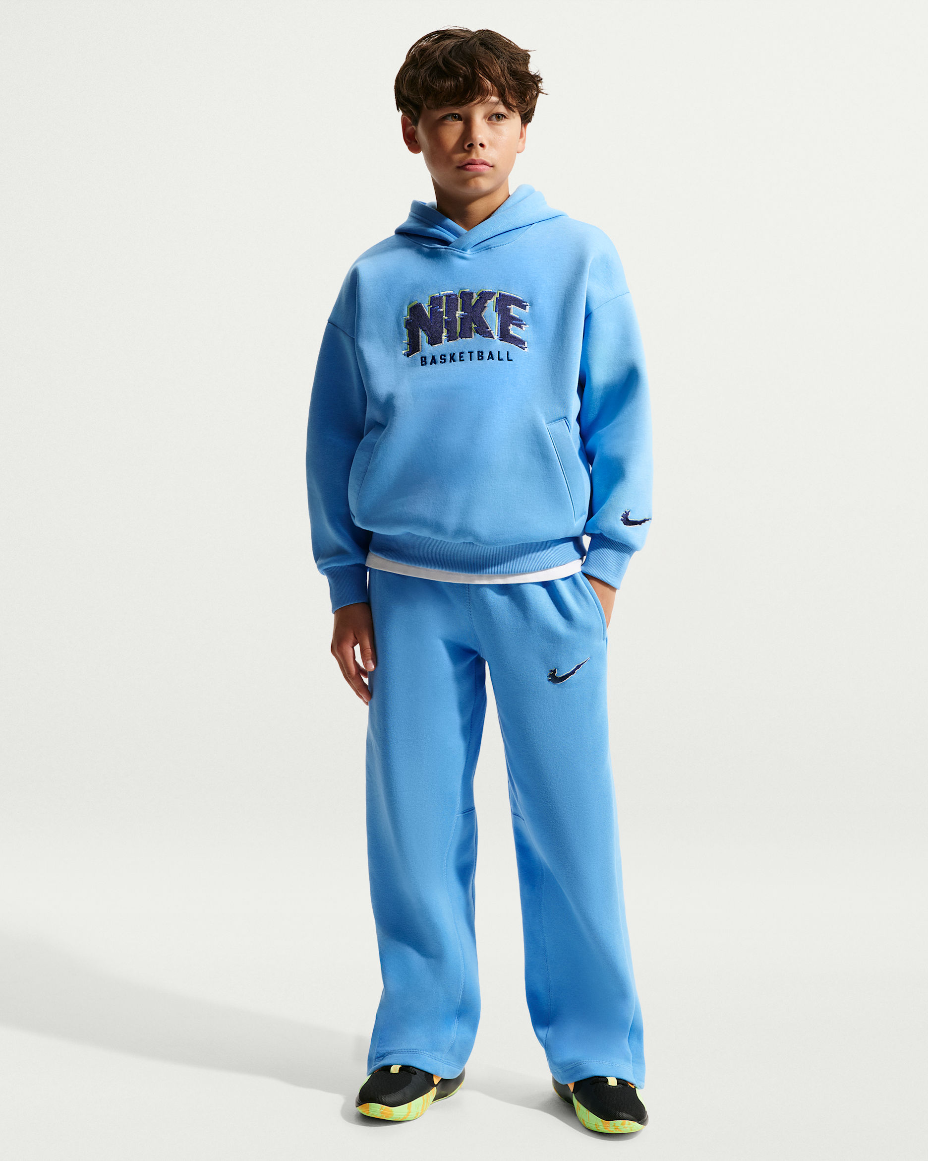 Nike Culture of Basketball Older Kids' Fleece Trousers - University Blue/Midnight Navy
