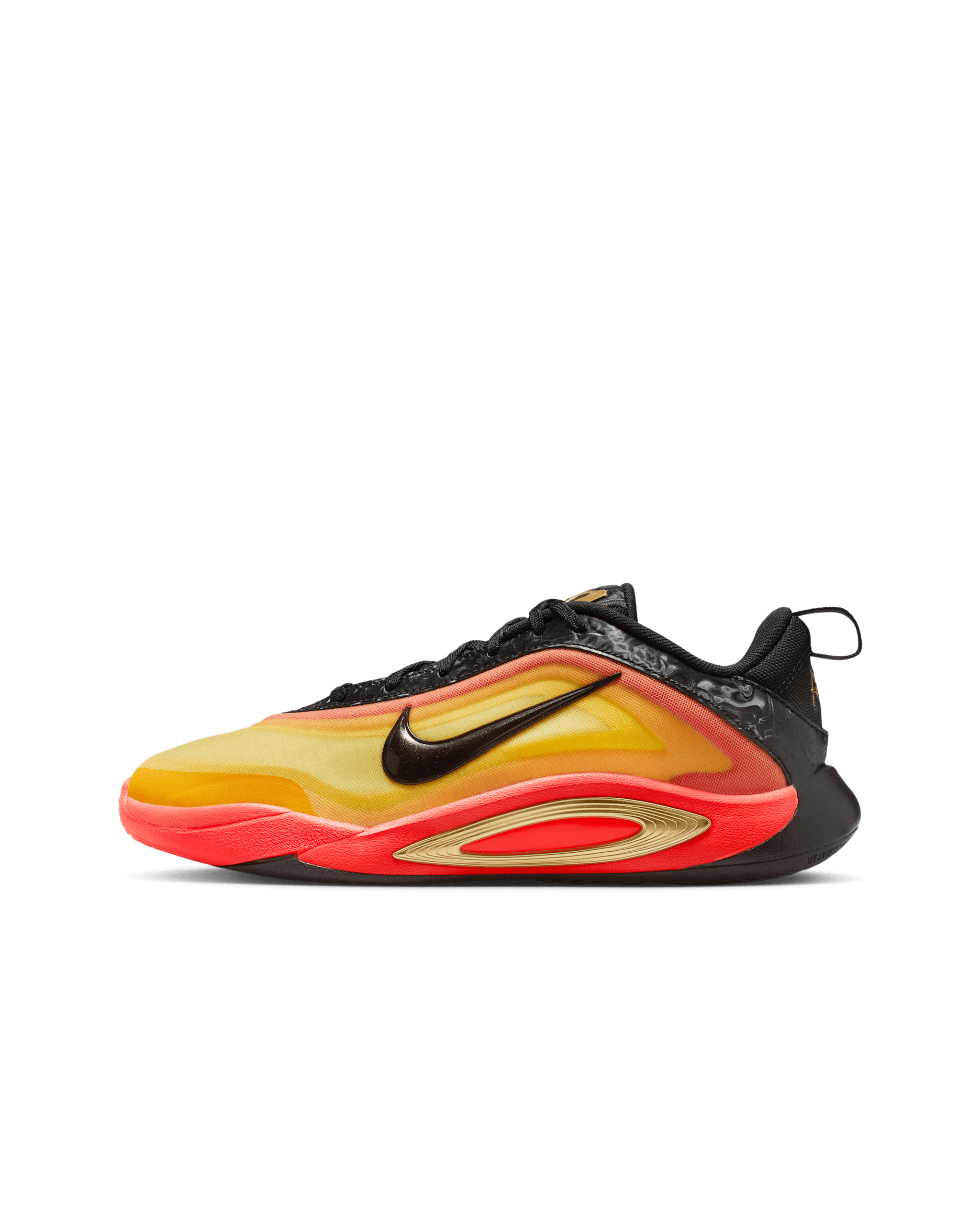 A'One ASW A'ja Wilson Big Kids' Basketball Shoes - Black/Bright Crimson/University Gold/Metallic Gold