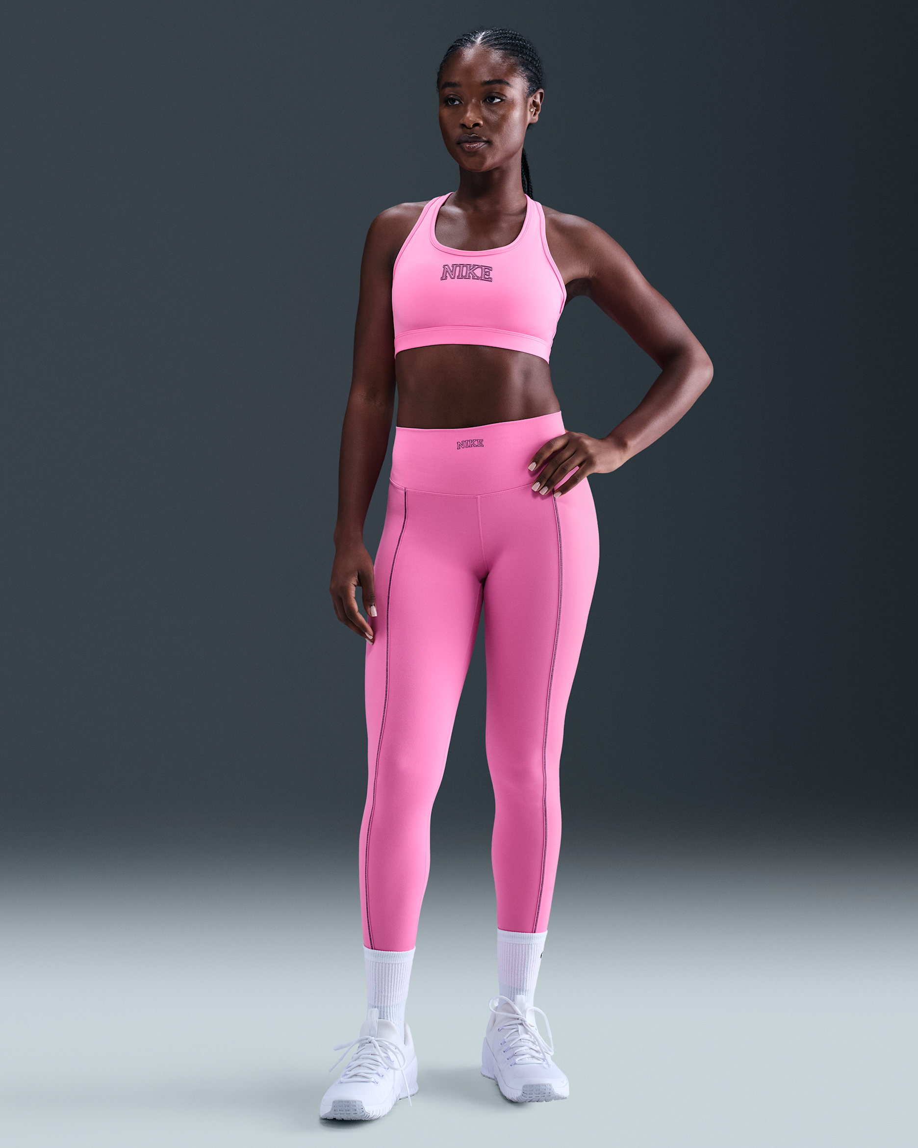 Leggings de tiro alto de largo completo para mujer Nike One - Rosa alegre