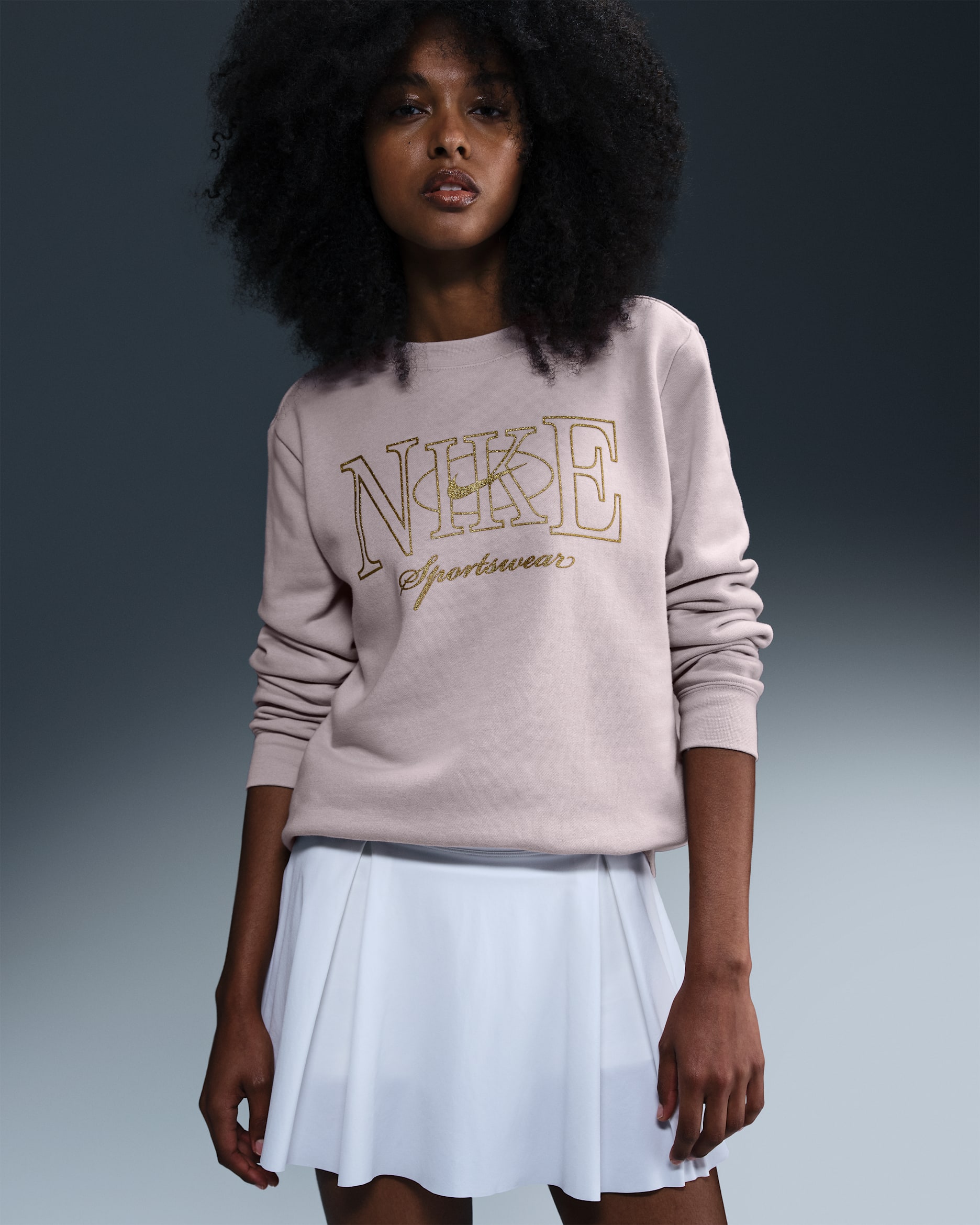 Nike Sportswear Club Fleece Women's Pullover Crew-Neck Sweatshirt - Platinum Violet