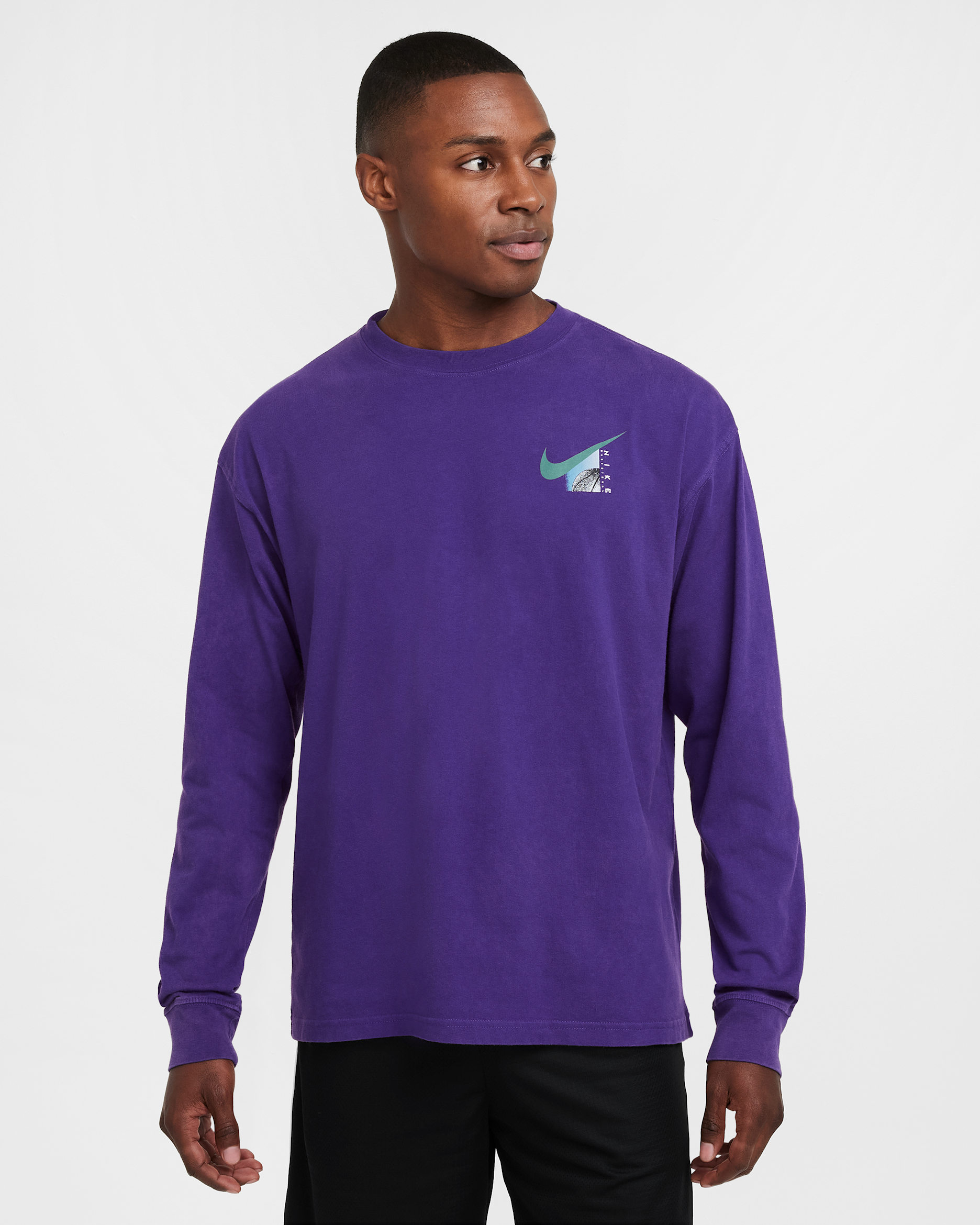 Nike Playera de básquetbol de manga larga Max90 para hombre - Morado campo
