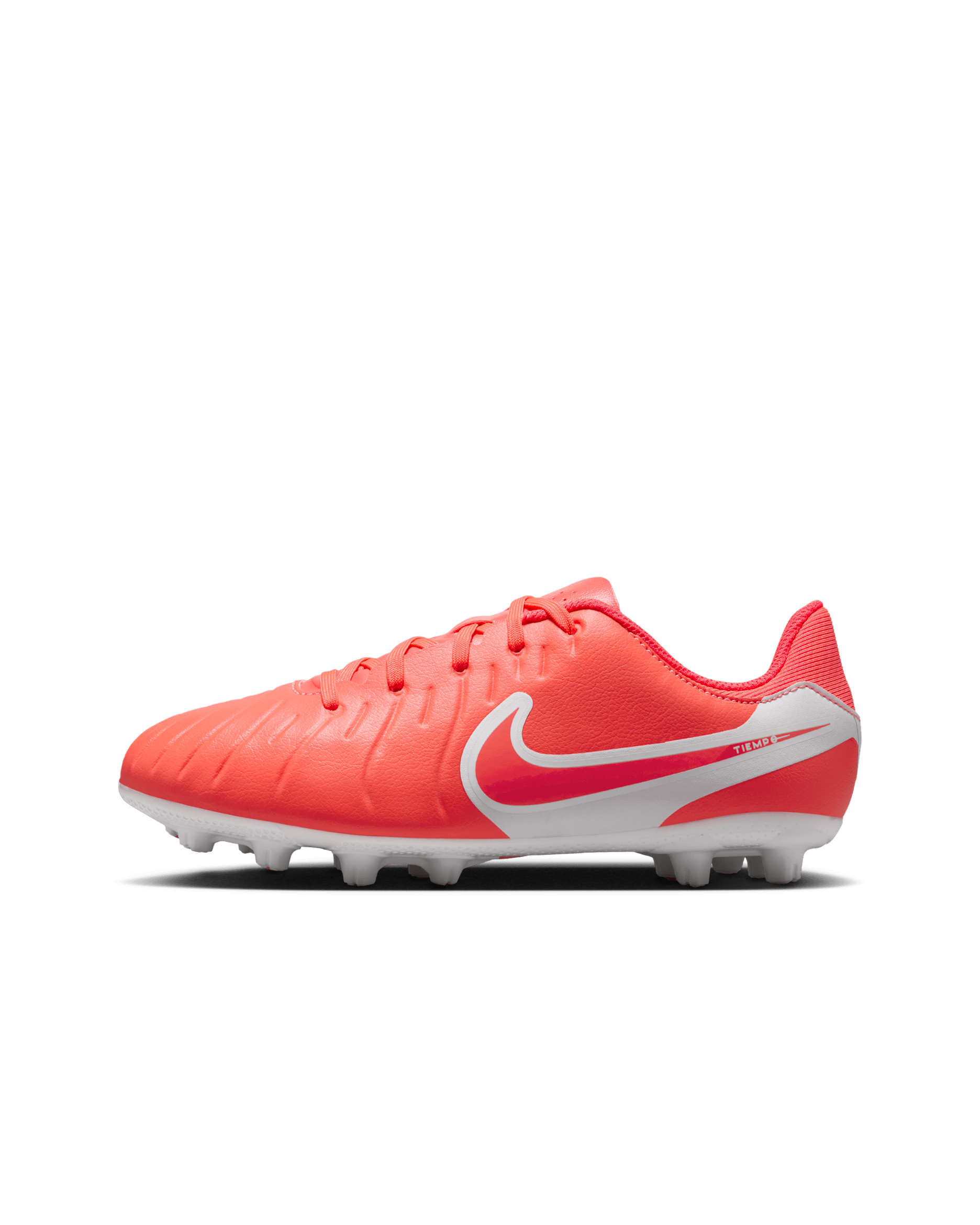 Nike Jr. Tiempo Legend 10 Academy Little/Big Kids' Hard-Ground Low-Top Soccer Cleats - Hot Lava/White