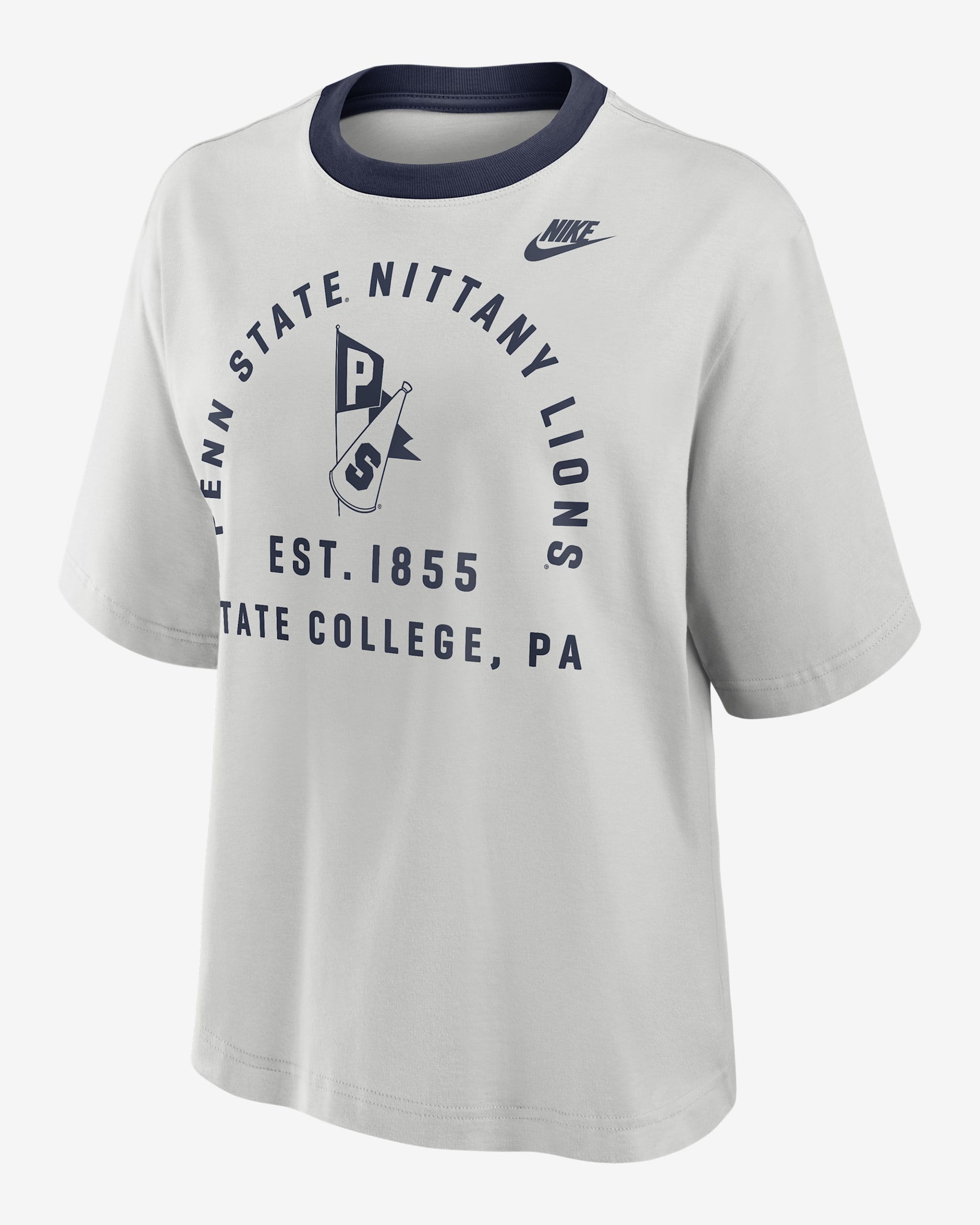 Penn State Legacy Arch Script Boxy Women's Nike College T-Shirt - Photon Dust