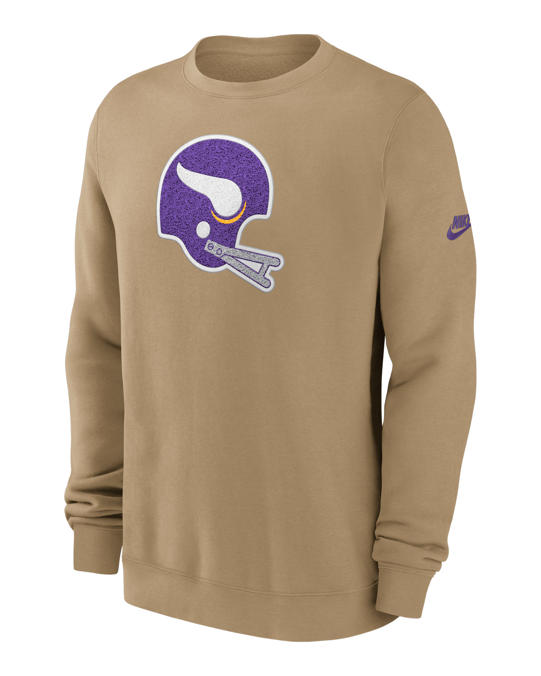 Minnesota Vikings Swing Pass Rewind Club Men's Nike NFL Pullover Crew - Tan/Beige