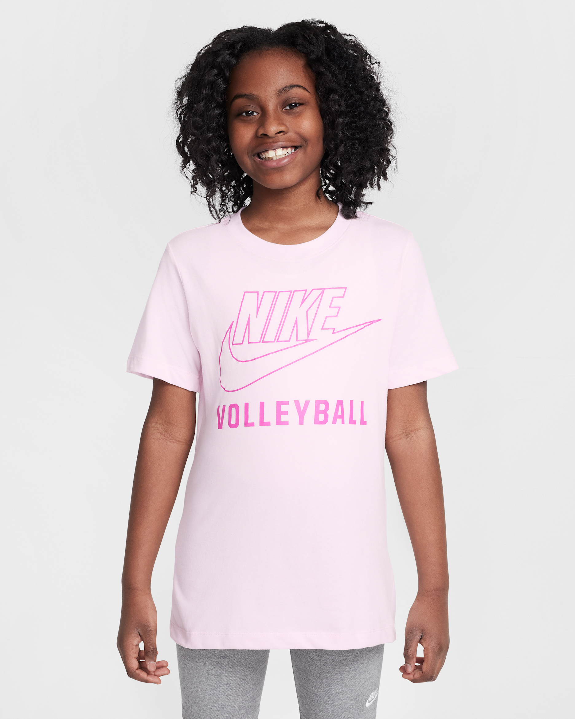 Playera de vóleibol para niños talla grande Nike Swoosh - Espuma rosa
