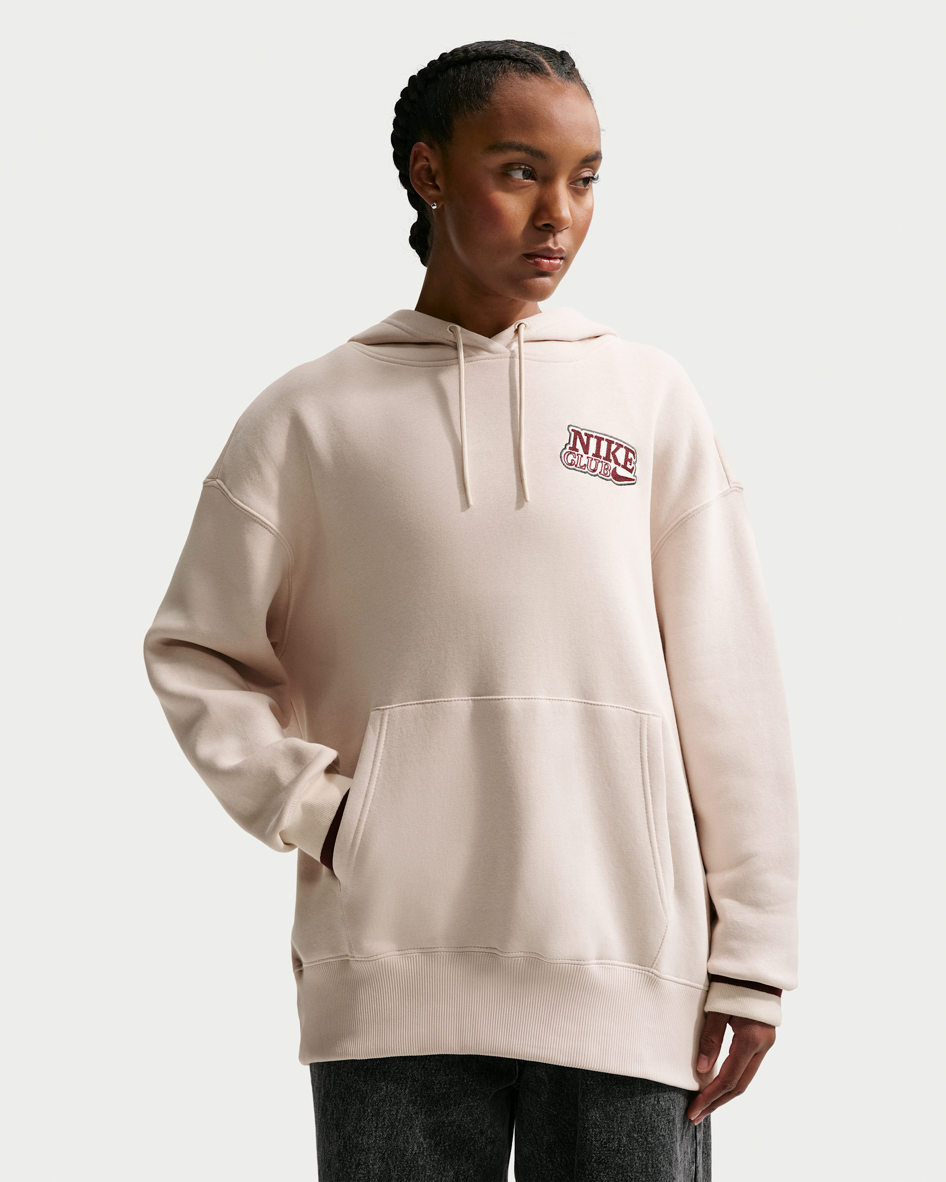 Nike Sportswear Phoenix Fleece Oversized hoodie voor dames - Light Orewood Brown