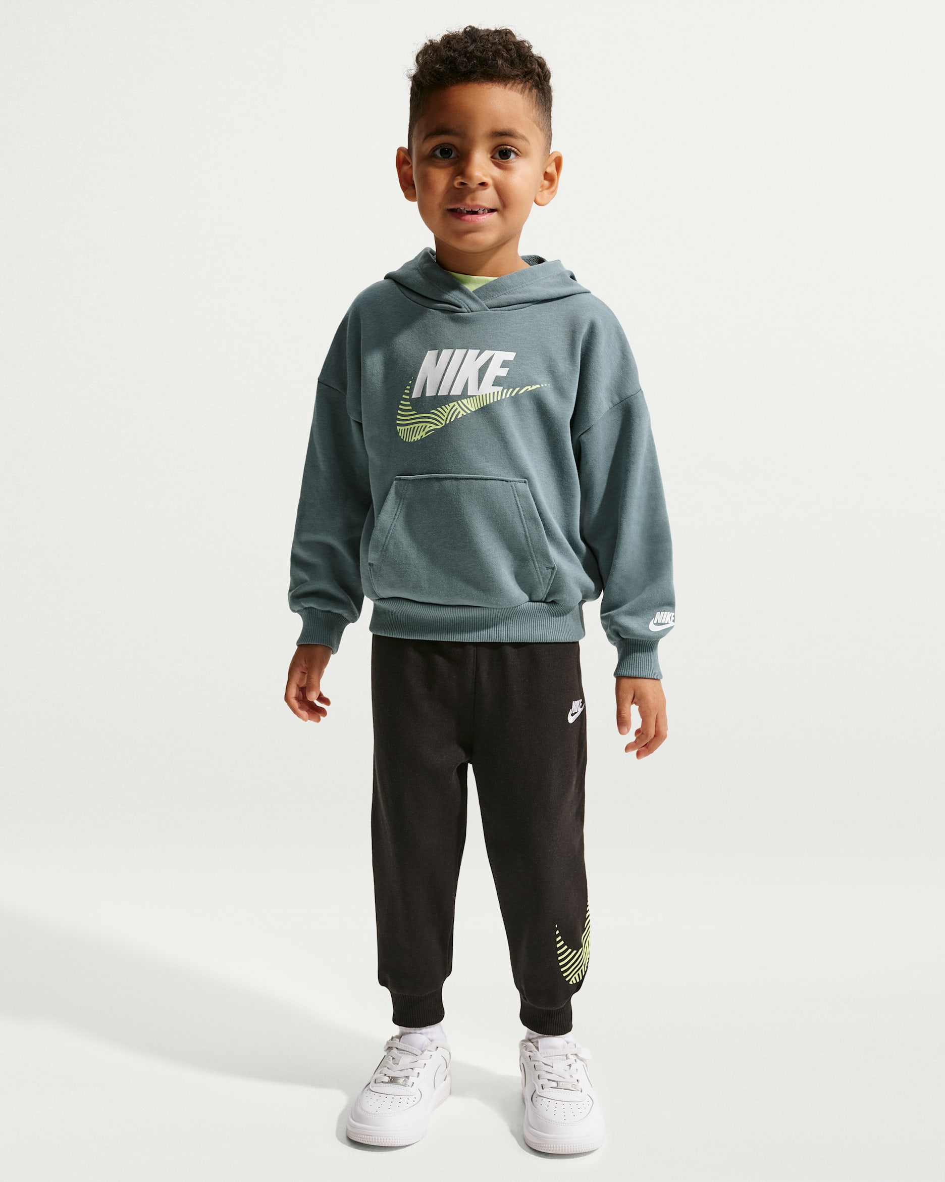 Nike Sportswear In The Zone Toddler 2-Piece Oversized French Terry Pullover Set - Black