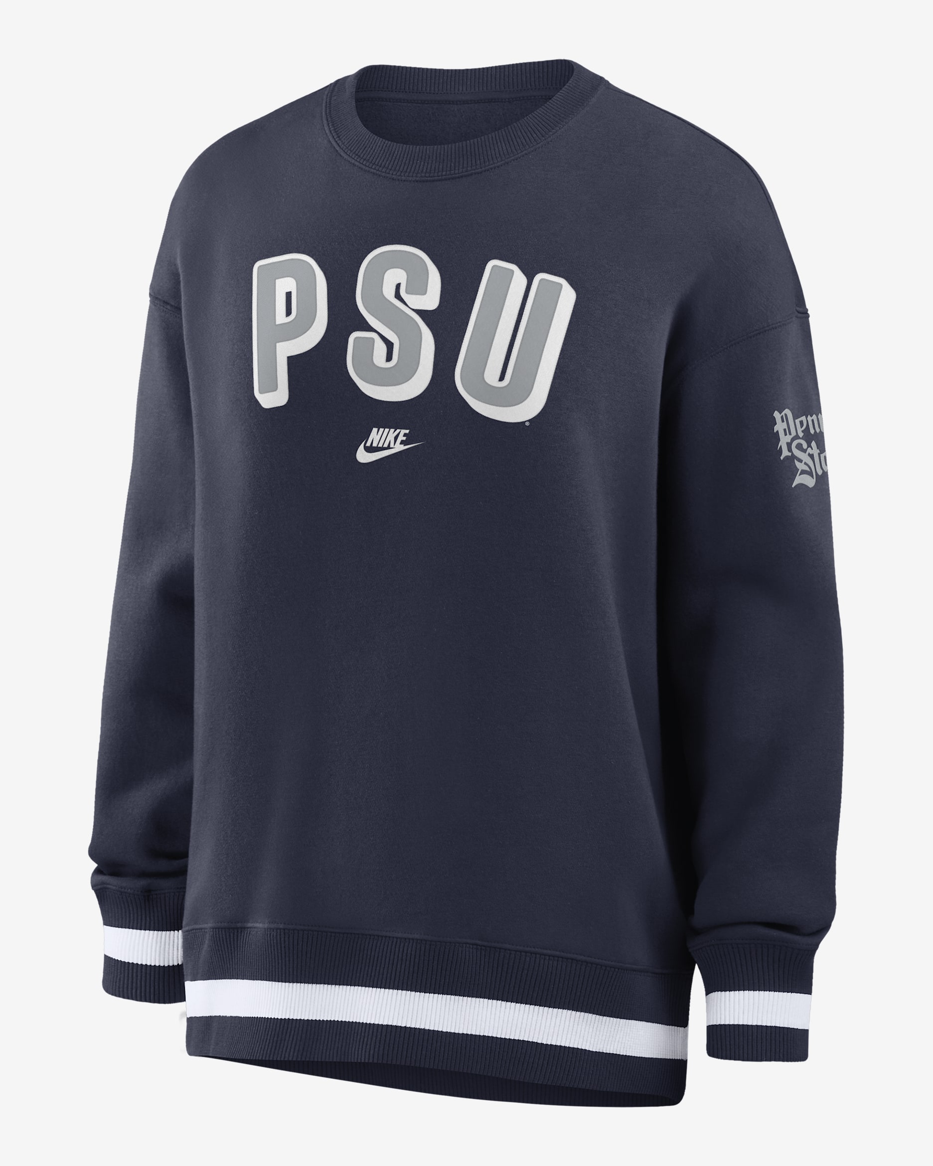 Penn State Legacy Phoenix Women's Nike College Oversized Pullover Crew - College Navy
