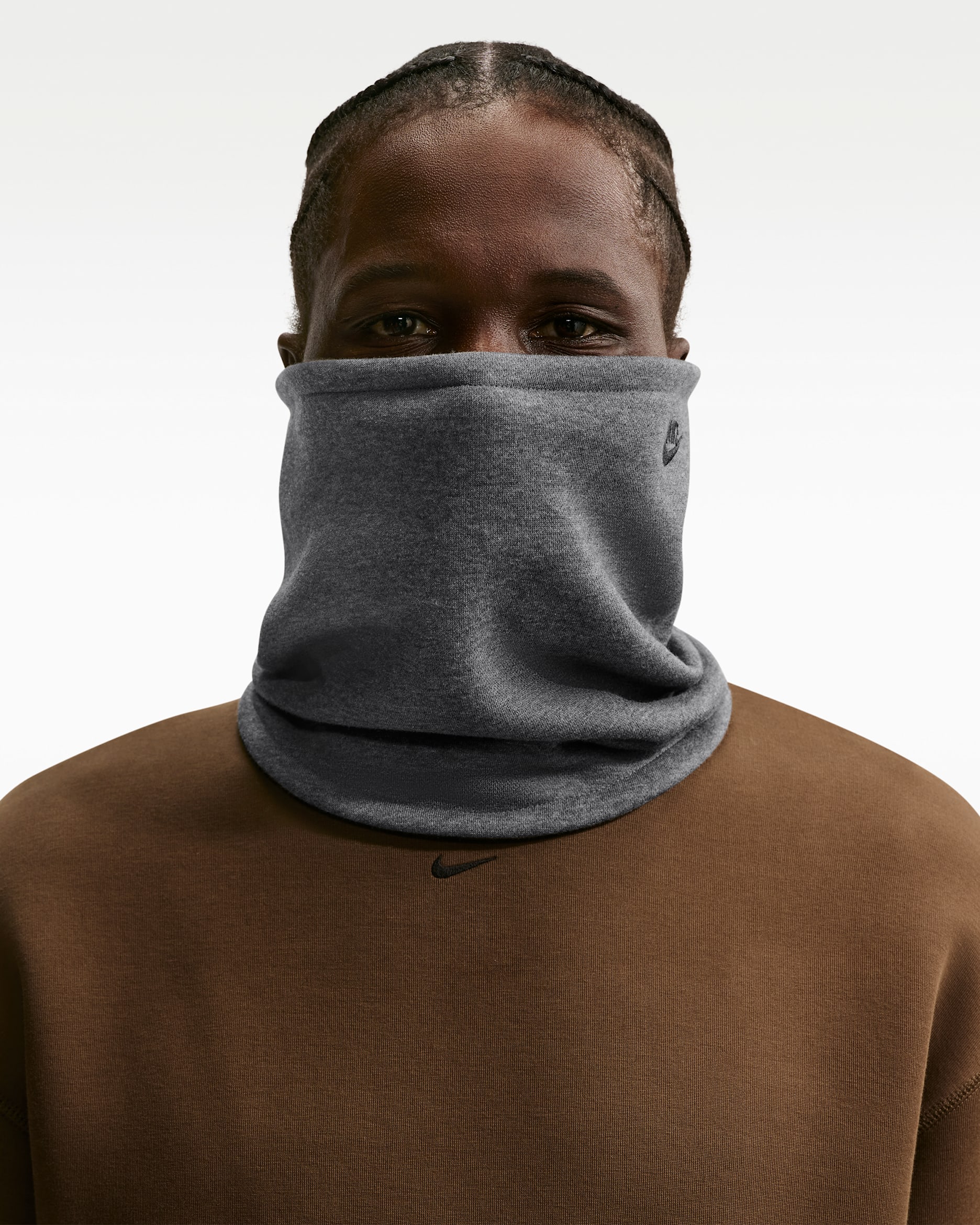 나이키 클럽 플리스 리버서블 넥 워머 - 차콜 헤더/블랙/블랙