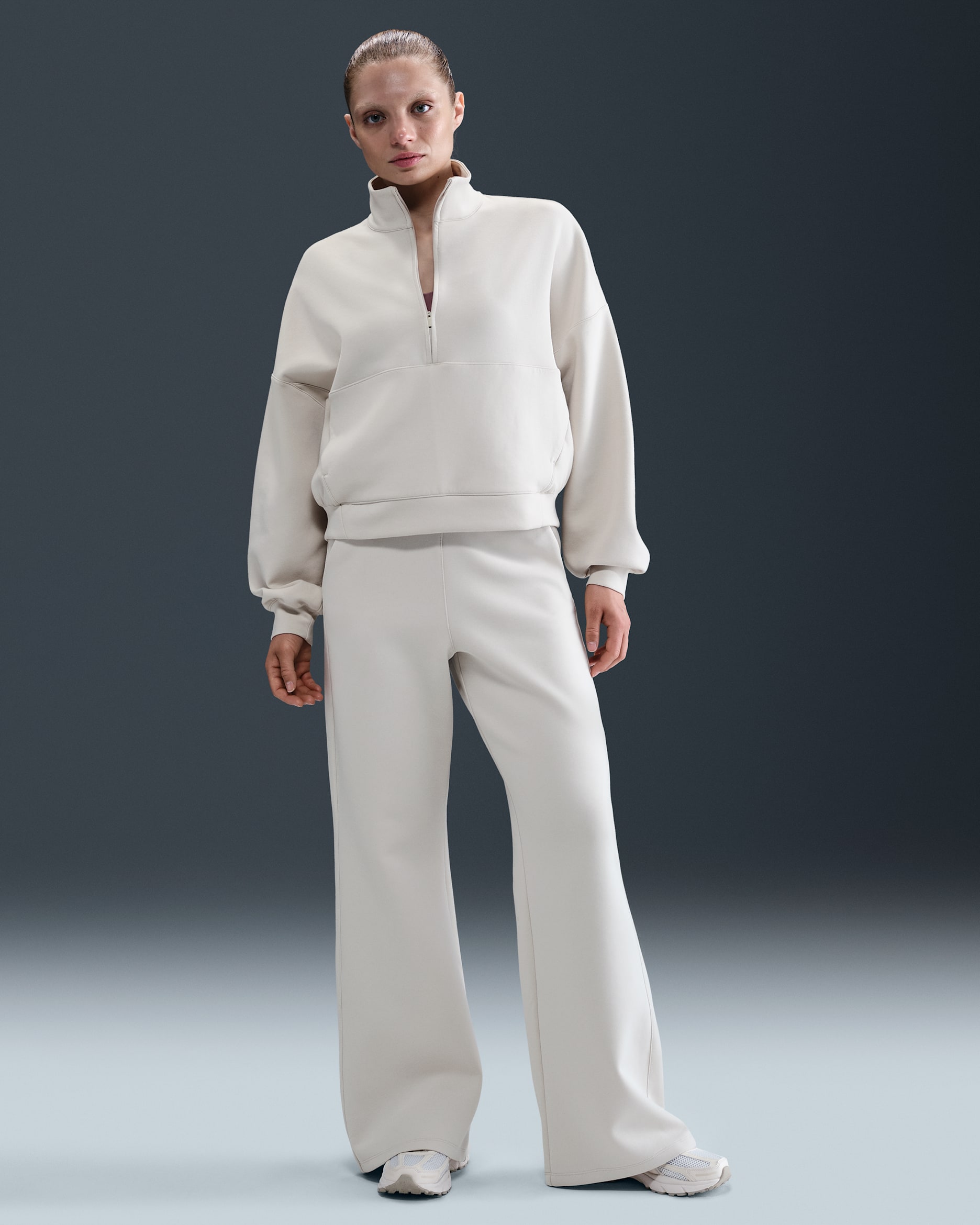 Nike 24.7 ImpossiblySoft Women's Dri-FIT High-Waisted Loose Flared Pants - Light Orewood Brown/Sail/Light Iron Ore