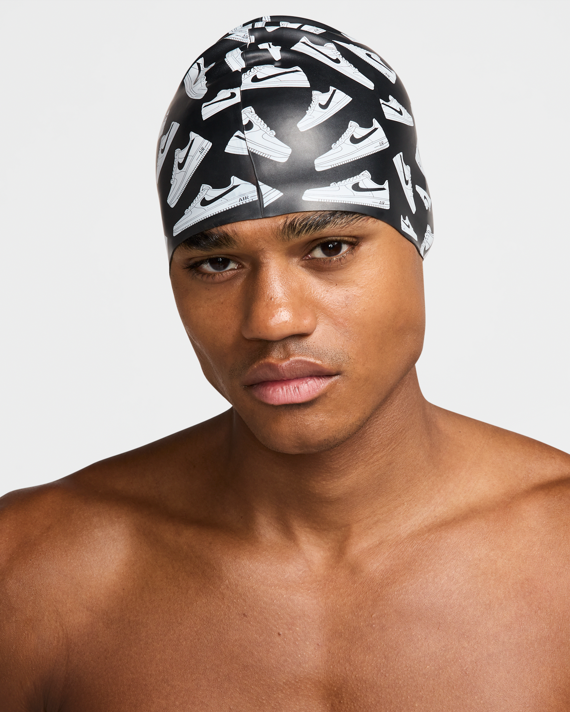 Gorra de silicona Nike Swim - Negro/Blanco/Plata