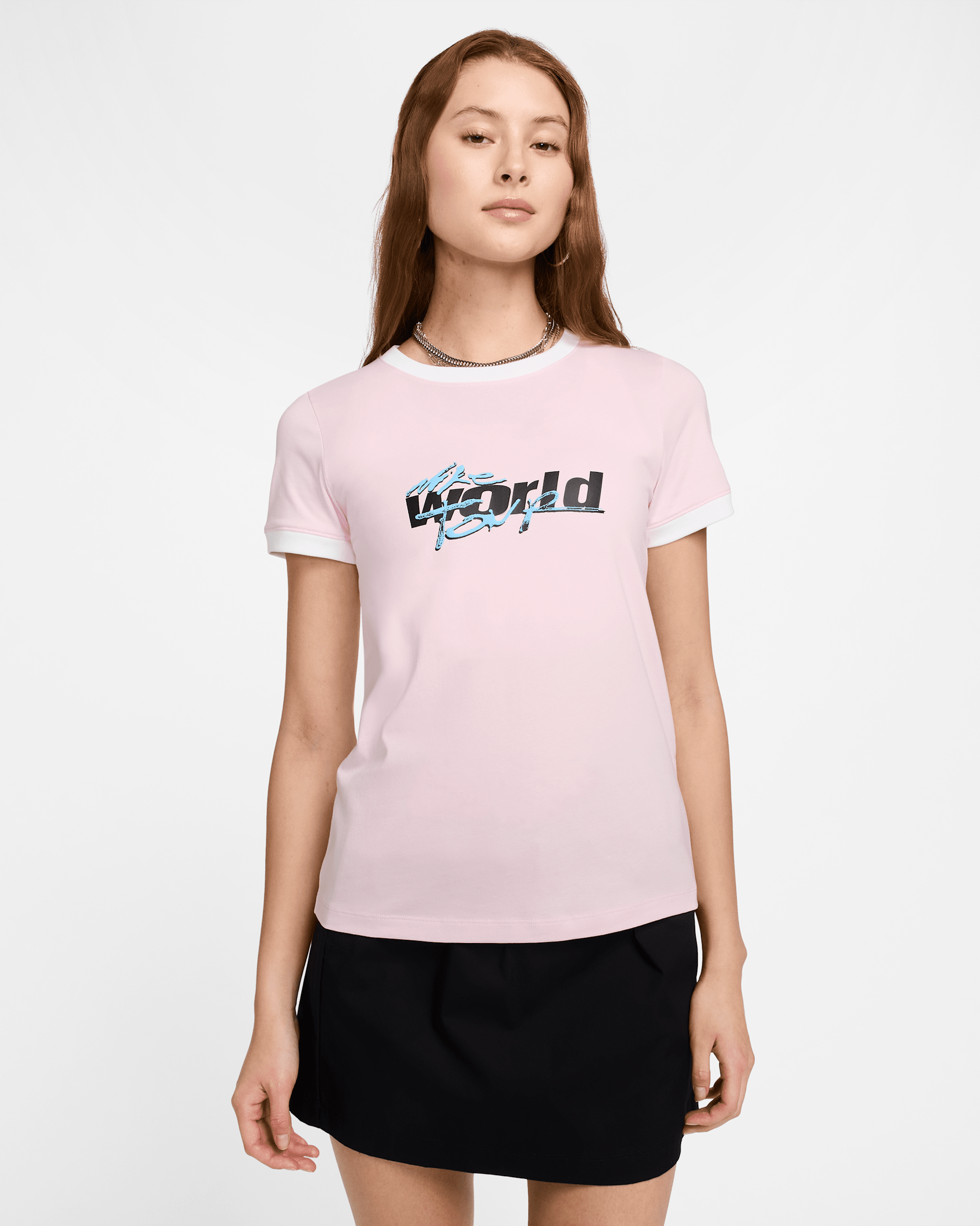 Nike Sportswear Women's Ringer T-Shirt - Pink Foam/White